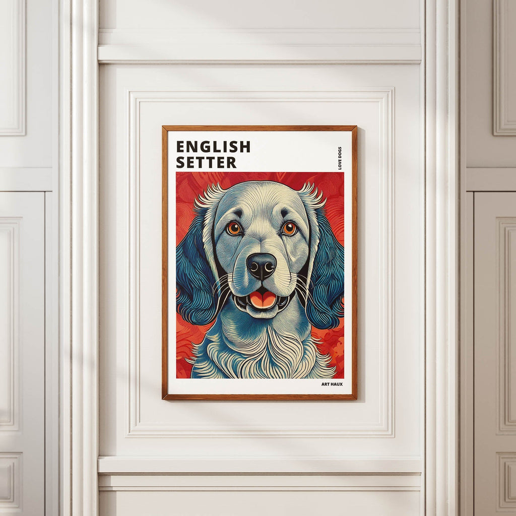 English Setter Hokusai Japanese Inspired Dog Series with Text image 3