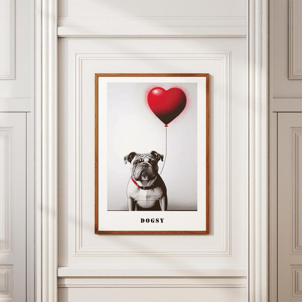 Bulldog DOGSY Series inspired by the Art of Banksy with text Dogsy image 3