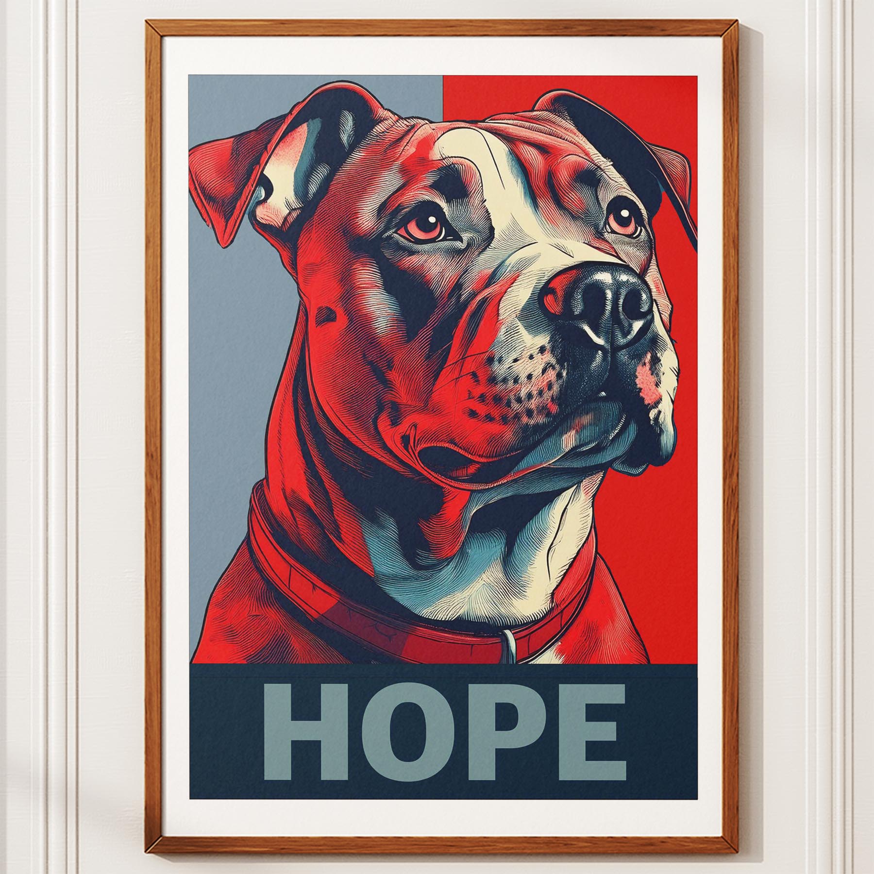 Staffordshire Bull Terrier HOPE Series Inspired by the Obama Poster image 10