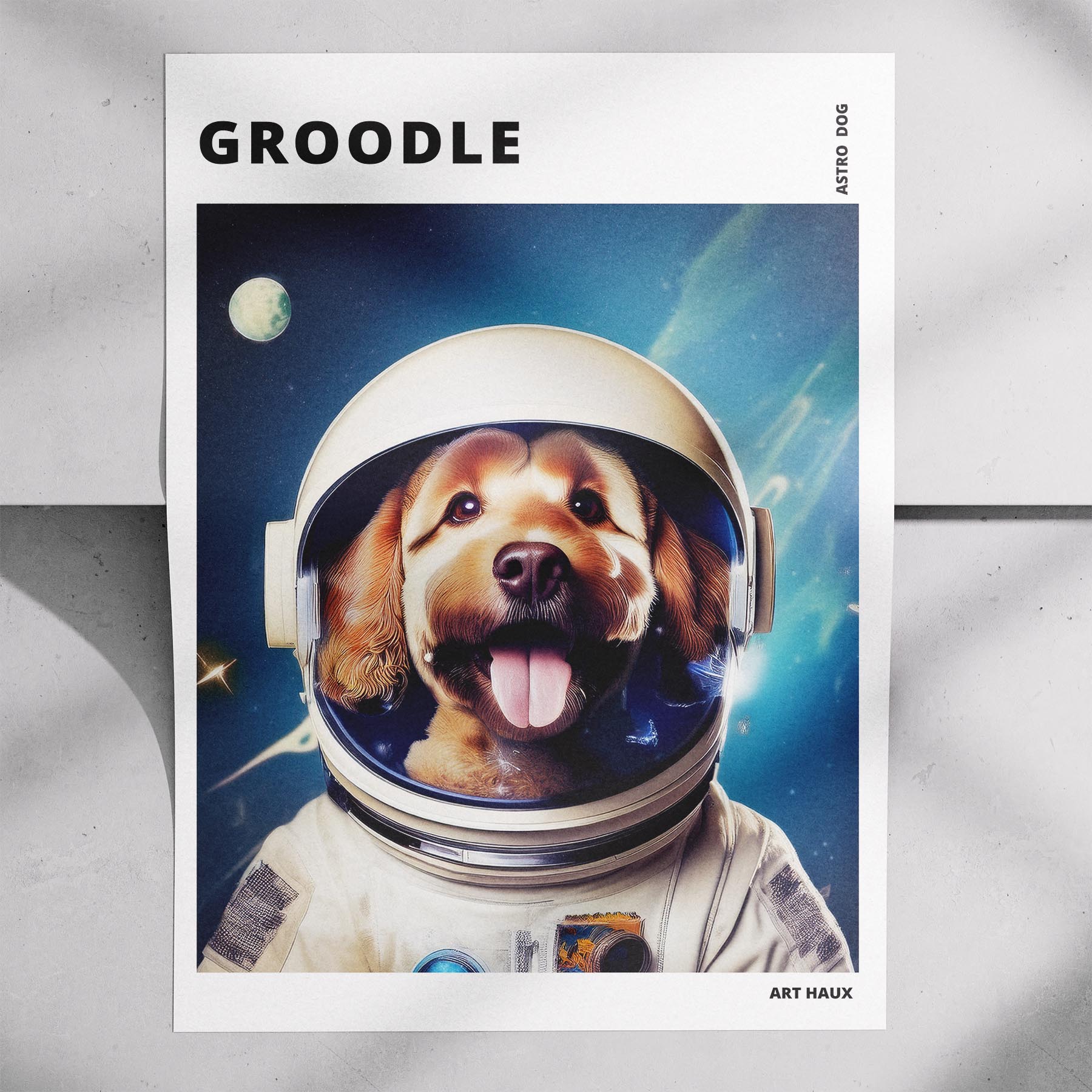 Groodle Astronaut Dog Series with Text Astro Dog image 7