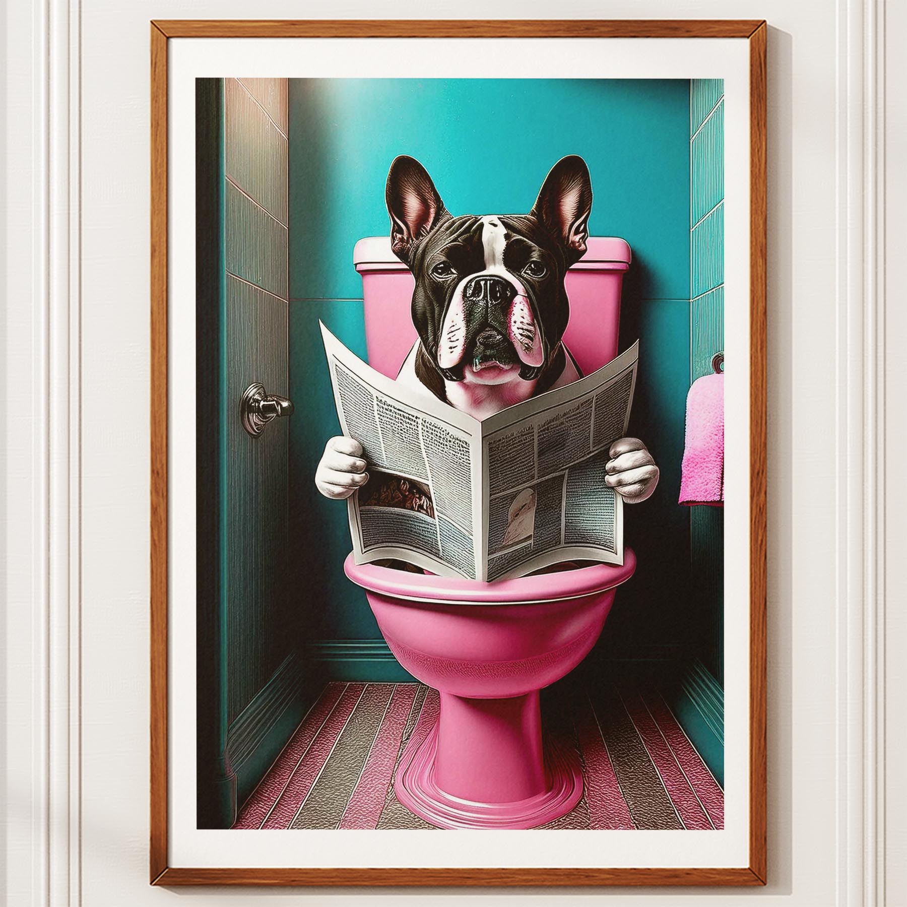 Bullmastiff Toilet Dogs PInk and Turquise image 10