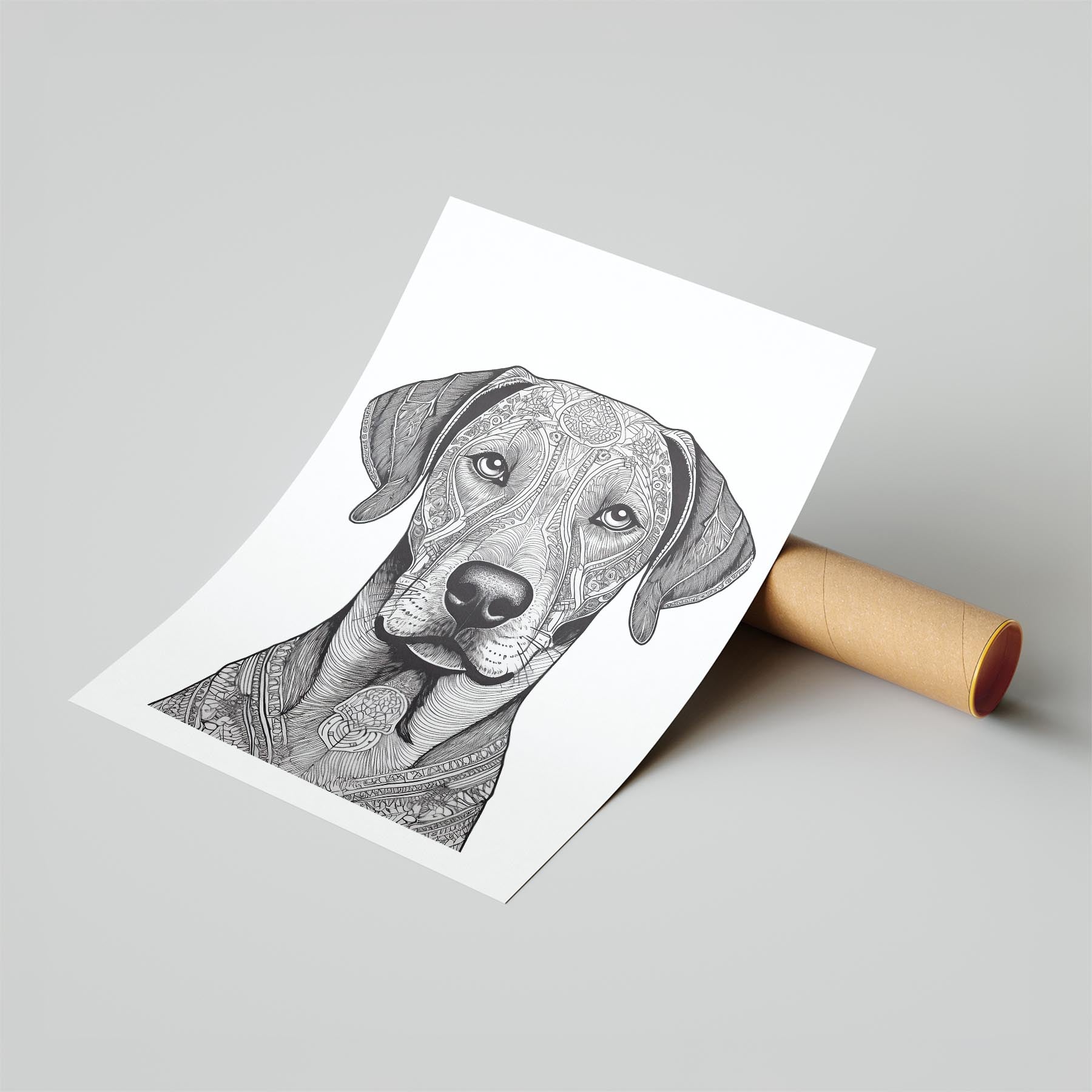 Rhoedesian Ridgeback Mandala Black and White Dog Series image 6