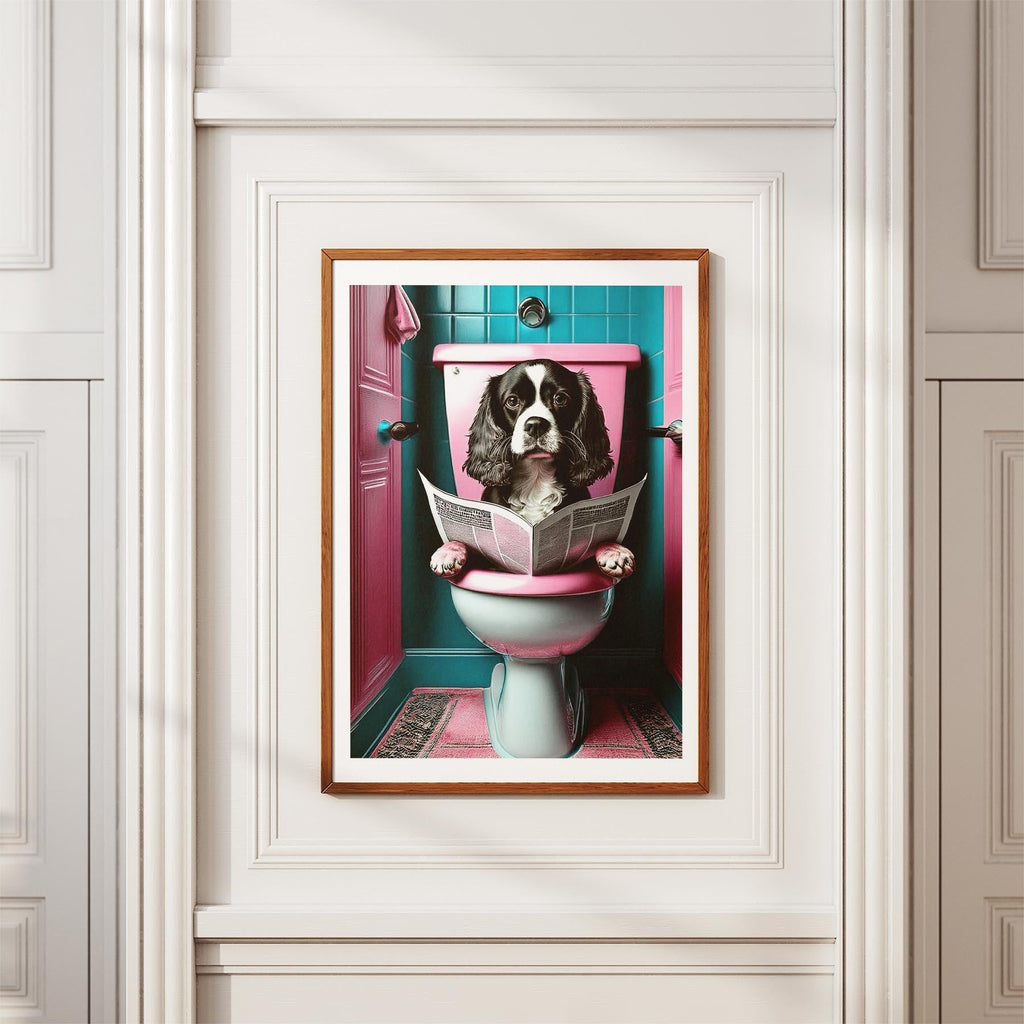 Cavalier Spaniel Toilet Dogs PInk and Turquise image 3
