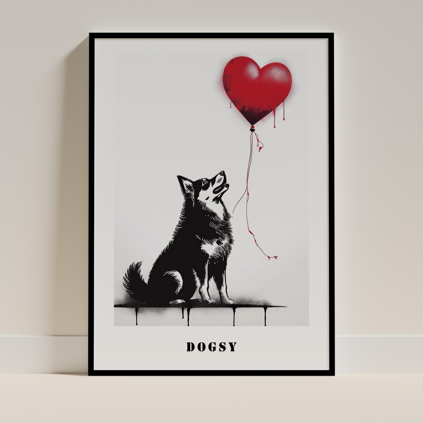 Finnish Lapphund DOGSY Series inspired by the Art of Banksy with text Dogsy image 11