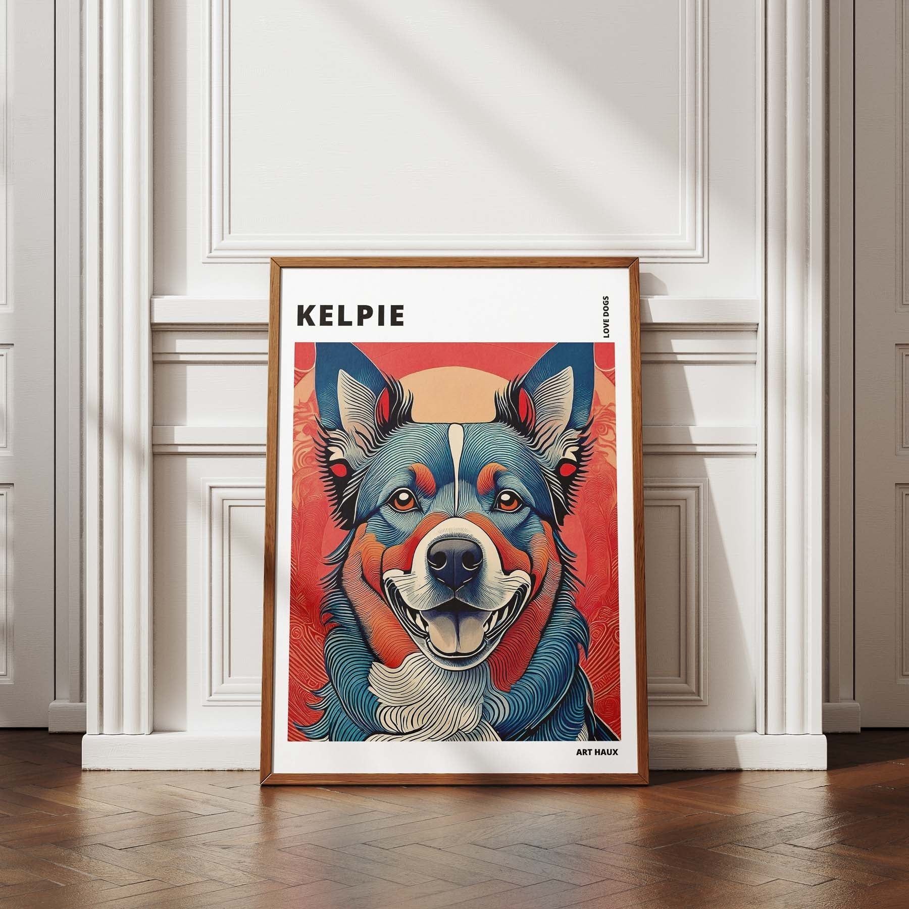 Kelpie Hokusai Japanese Inspired Dog Series with Text image 4
