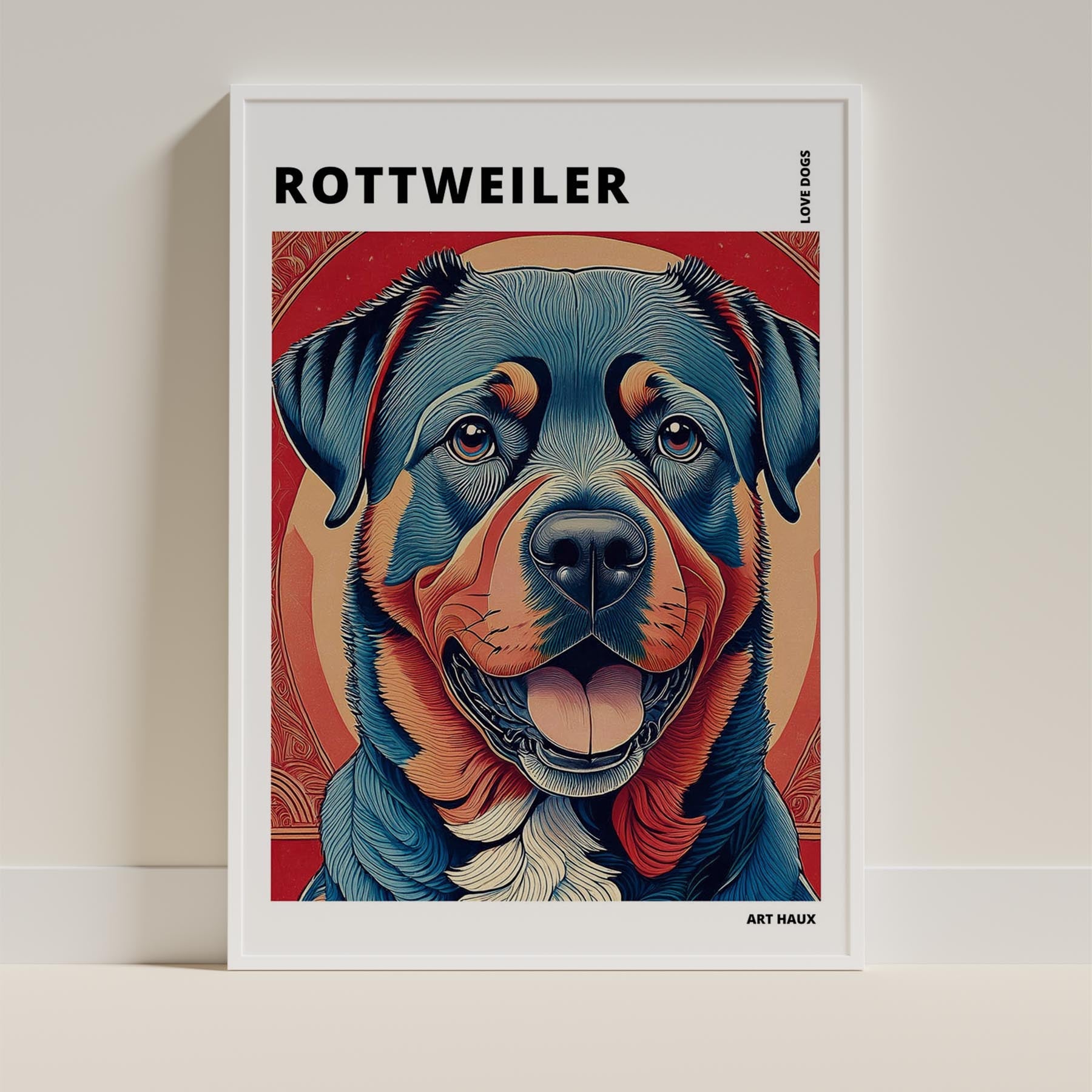 Rottweiler Hokusai Japanese Inspired Dog Series with Text image 8