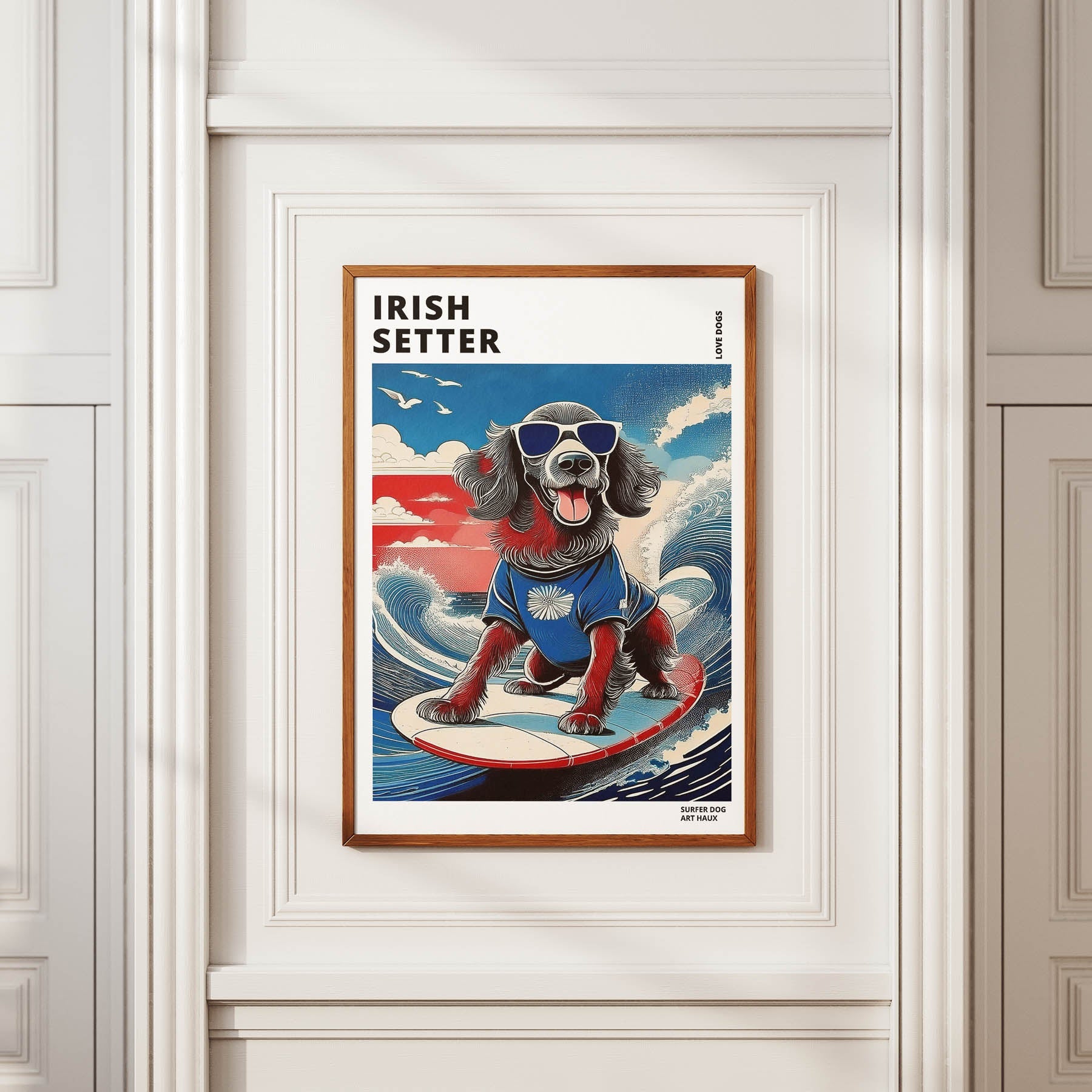 Irish Seter Hokosai Surfer Dogs 1 image 2