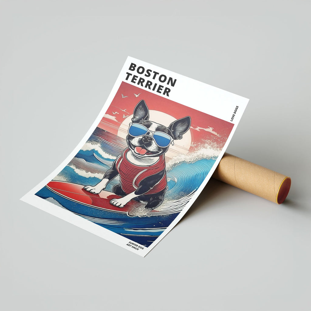 Boston Terrier Hokosai Surfer Dogs 2 image 7