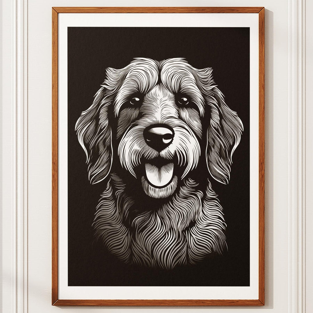 Groodle Line Dog Series in Black and White image 10