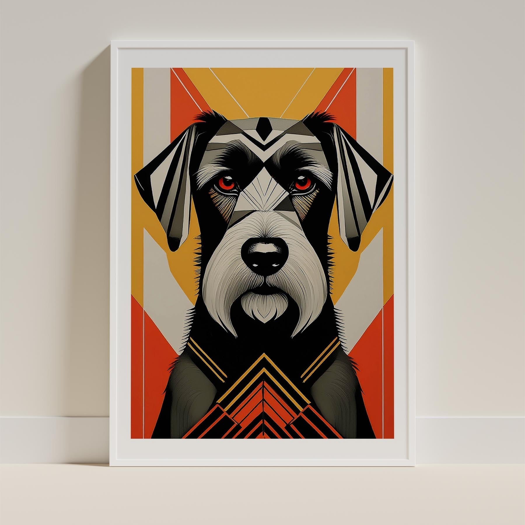 Black Russian Terrier Geometric Orange Series image 9