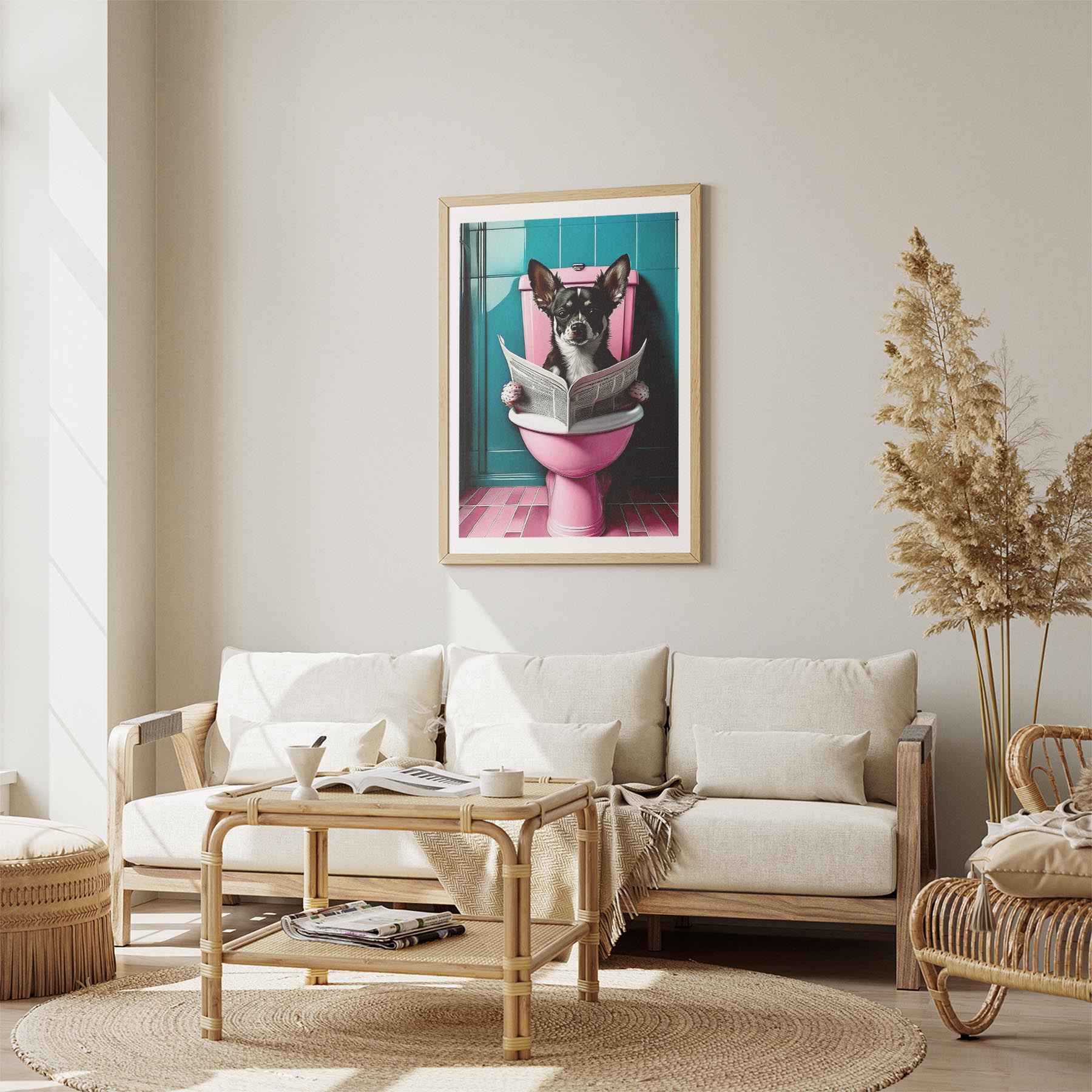 Chihuahua Toilet Dogs PInk and Turquise image 2