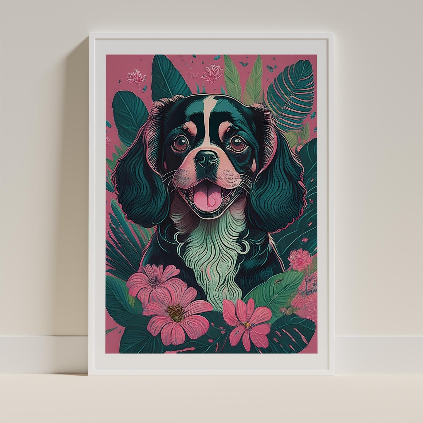 King Charles Spaniel Flowery Dog image 9