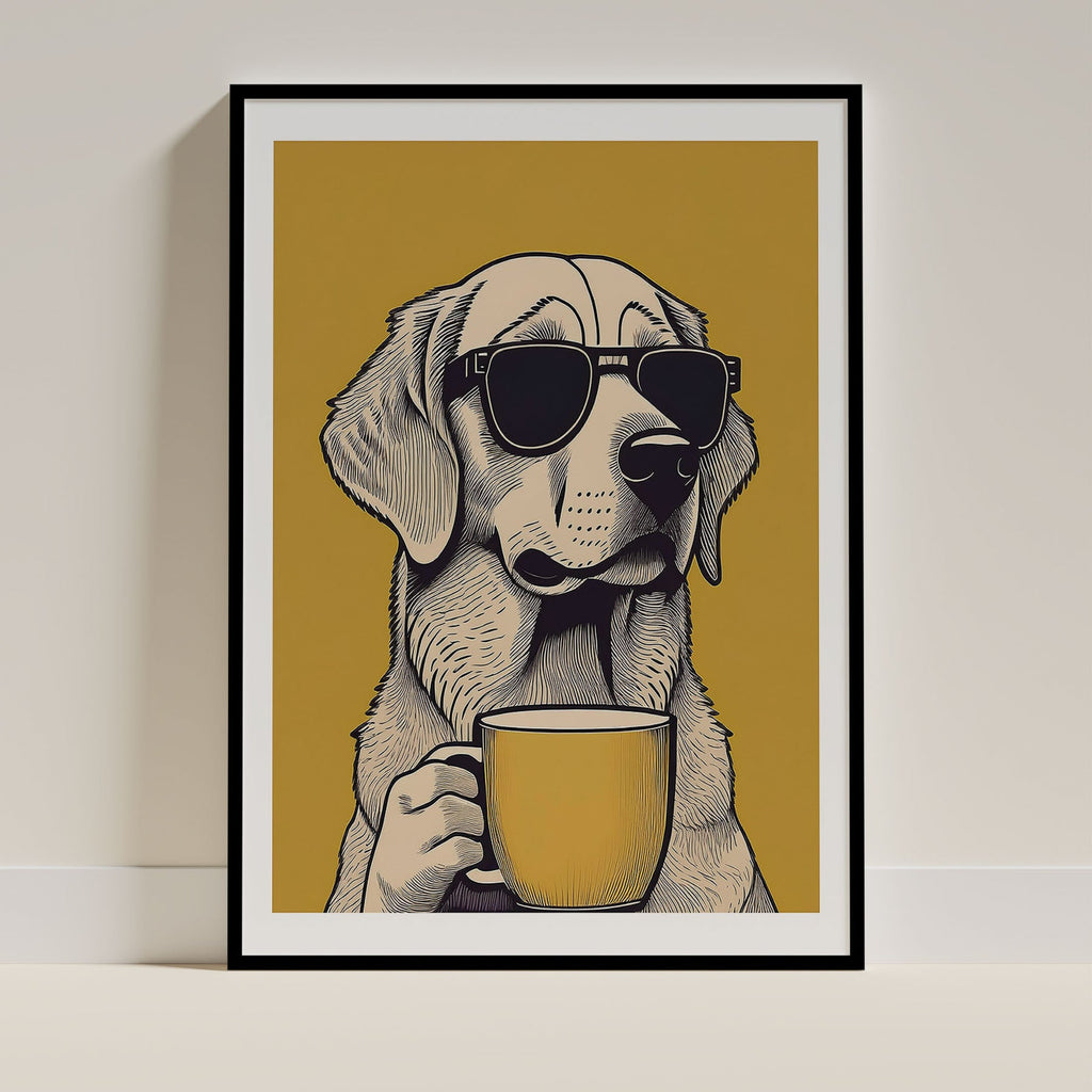 Golden Retriever Chillin Coffee Dog image 0