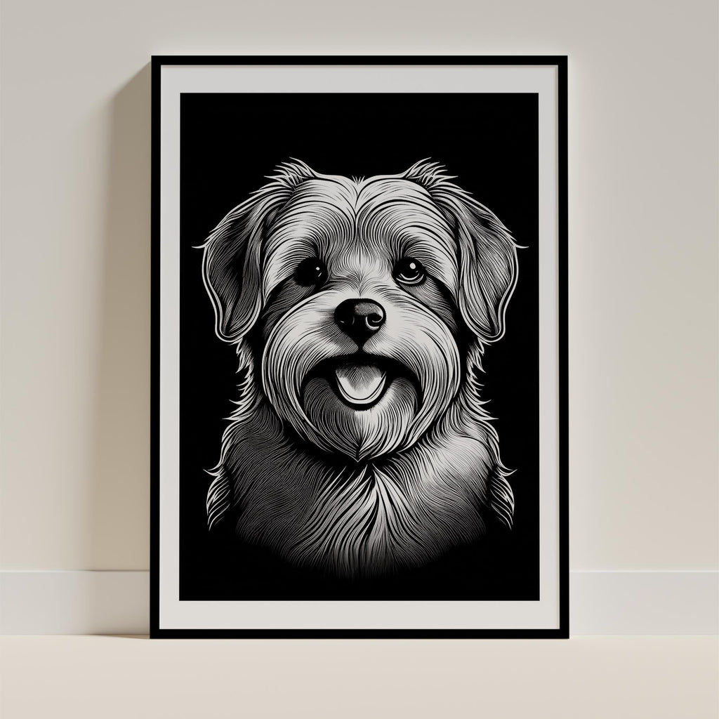 Maltese Line Dog Series in Black and White image 0