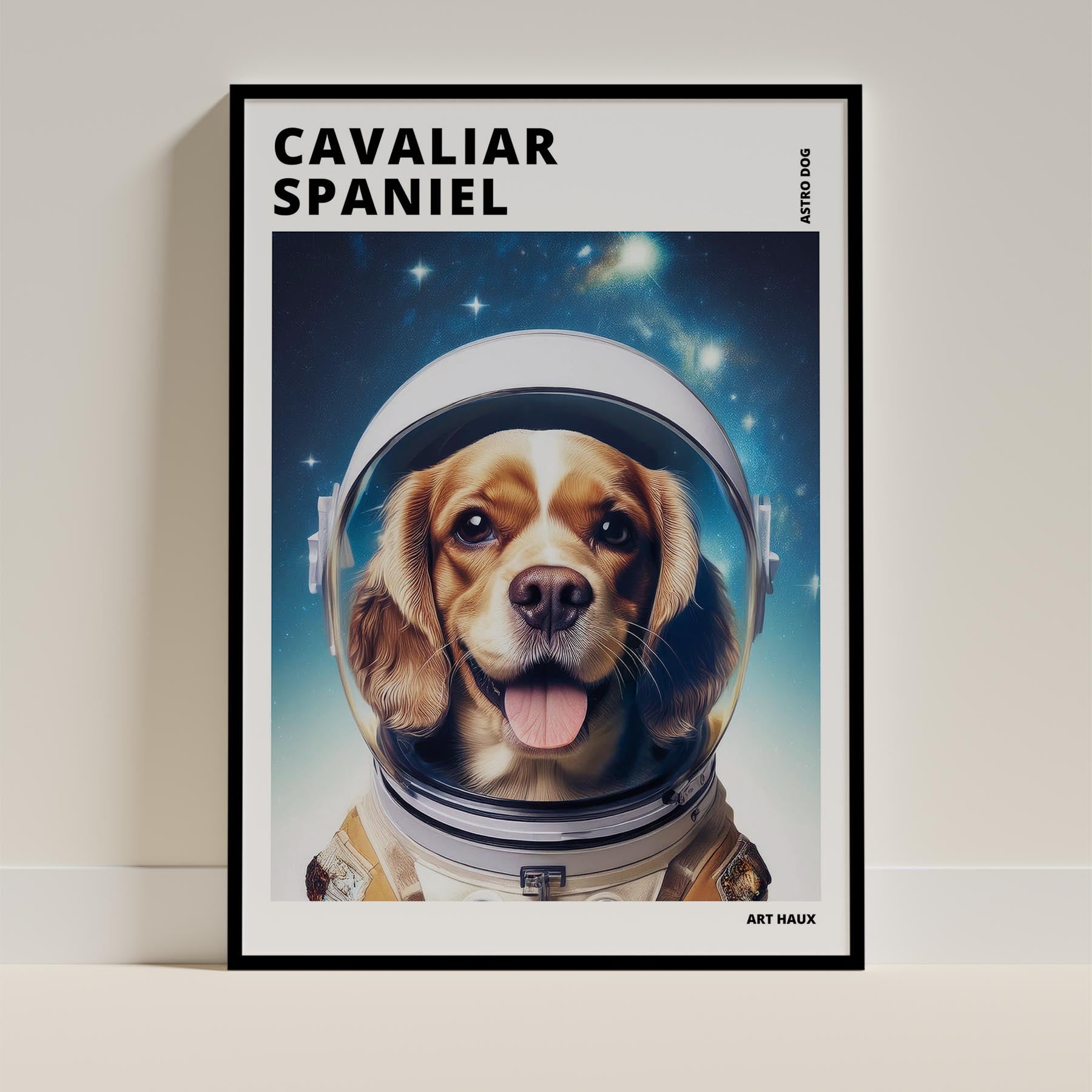 Cavalier Spaniel Astronaut Dog Series with Text Astro Dog image 11