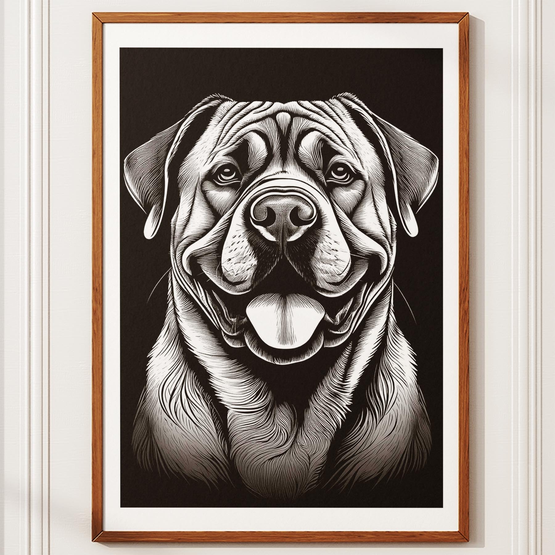 Bullmastiff Line Dog Series in Black and White image 10