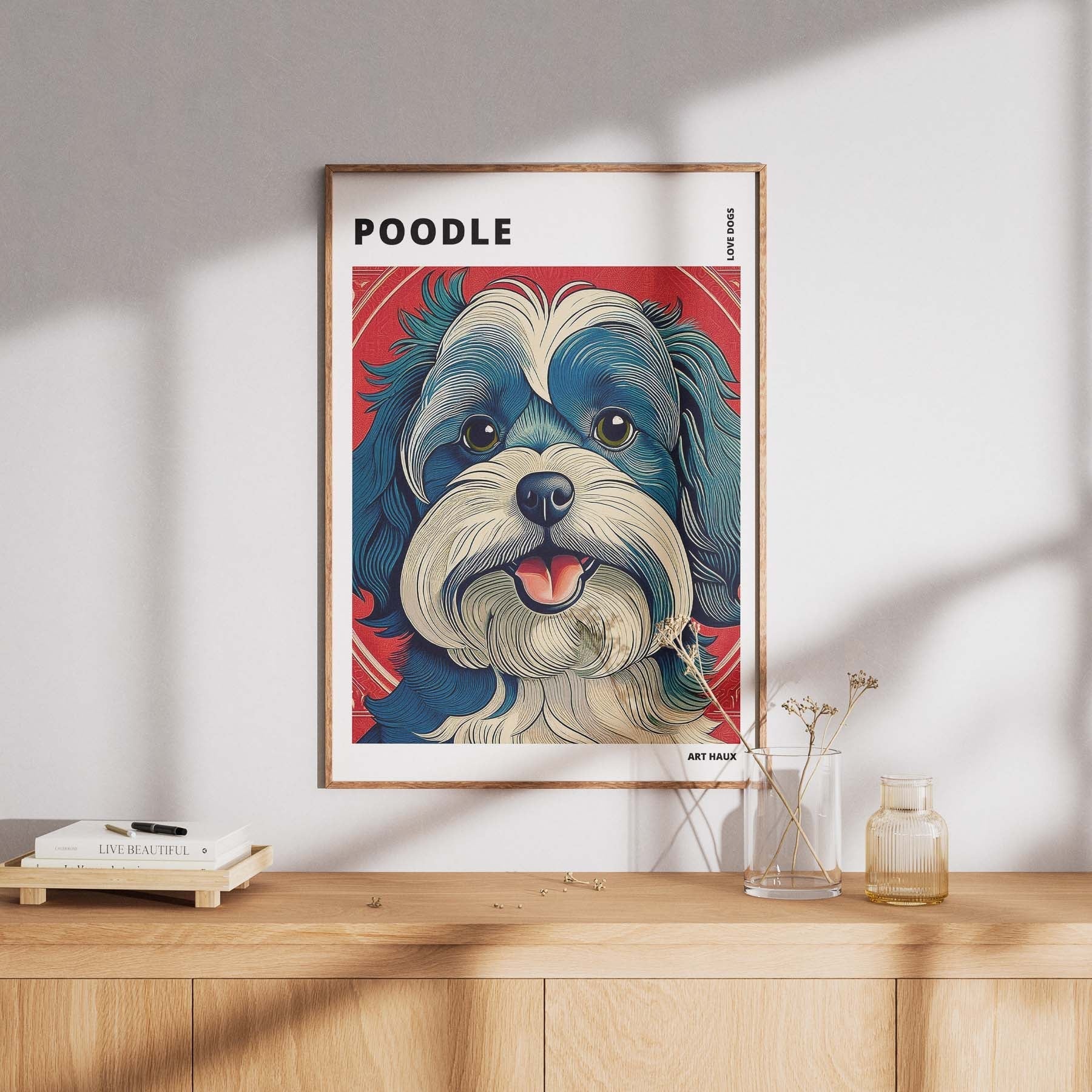 Poodle Hokusai Japanese Inspired Dog Series with Text image 7