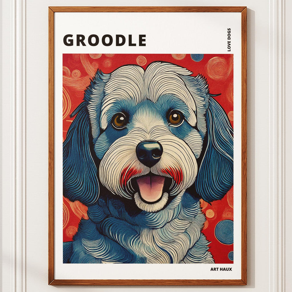 Groodle Hokusai Japanese Inspired Dog Series with Text image 9