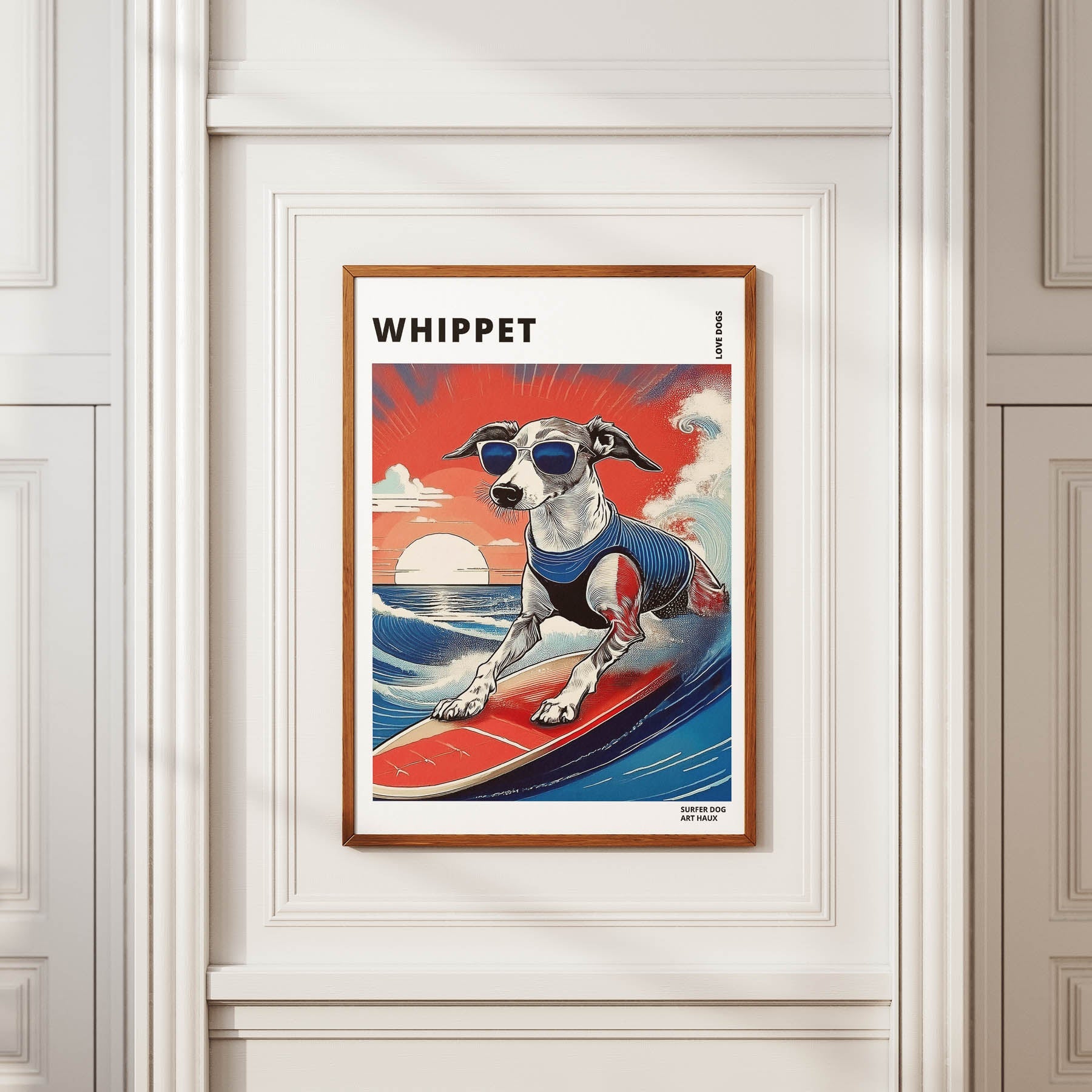 Whippet Hokosai Surfer Dogs 1 image 2