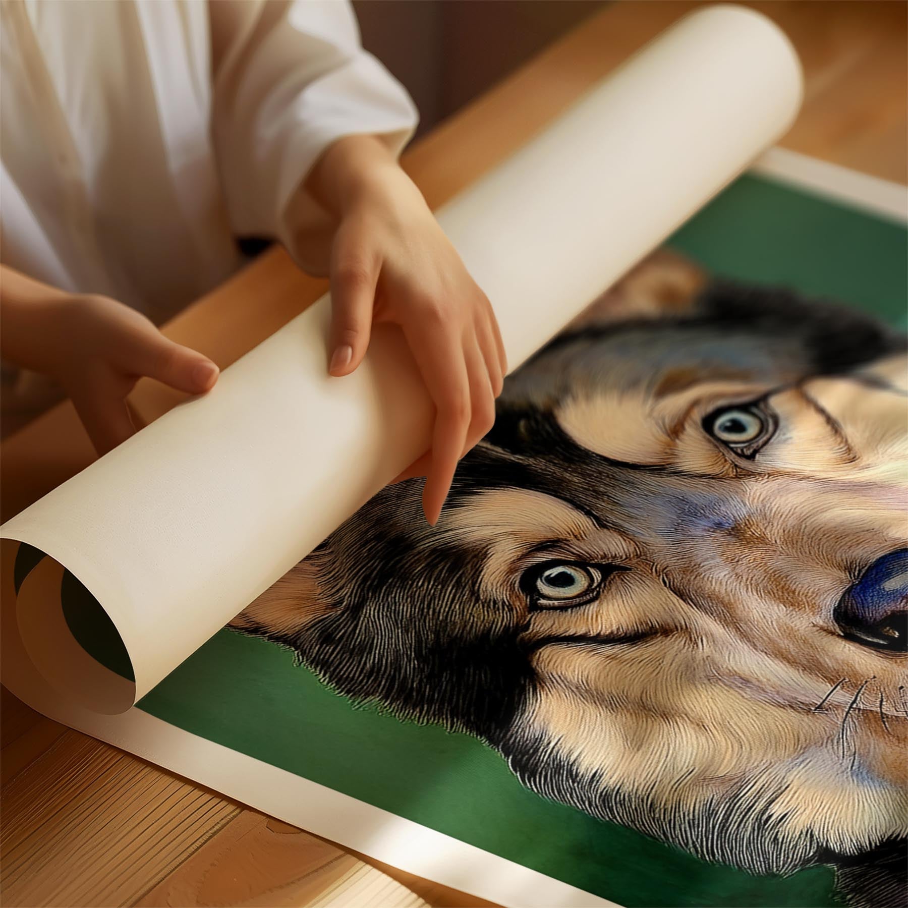 Alaskan Malamute Green Painted Series image 1