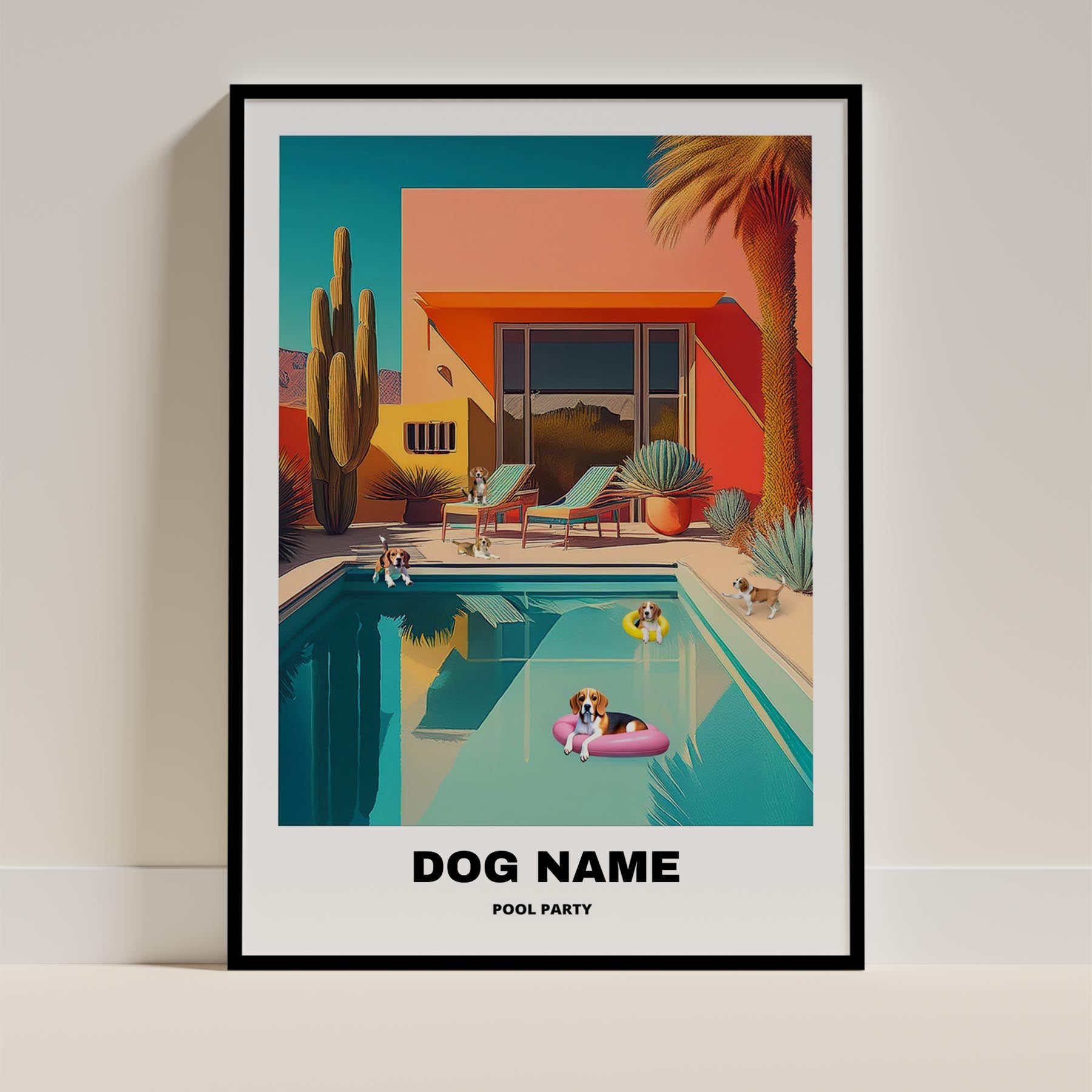 Beagle Custom Pool Party WITH TEXT image 0