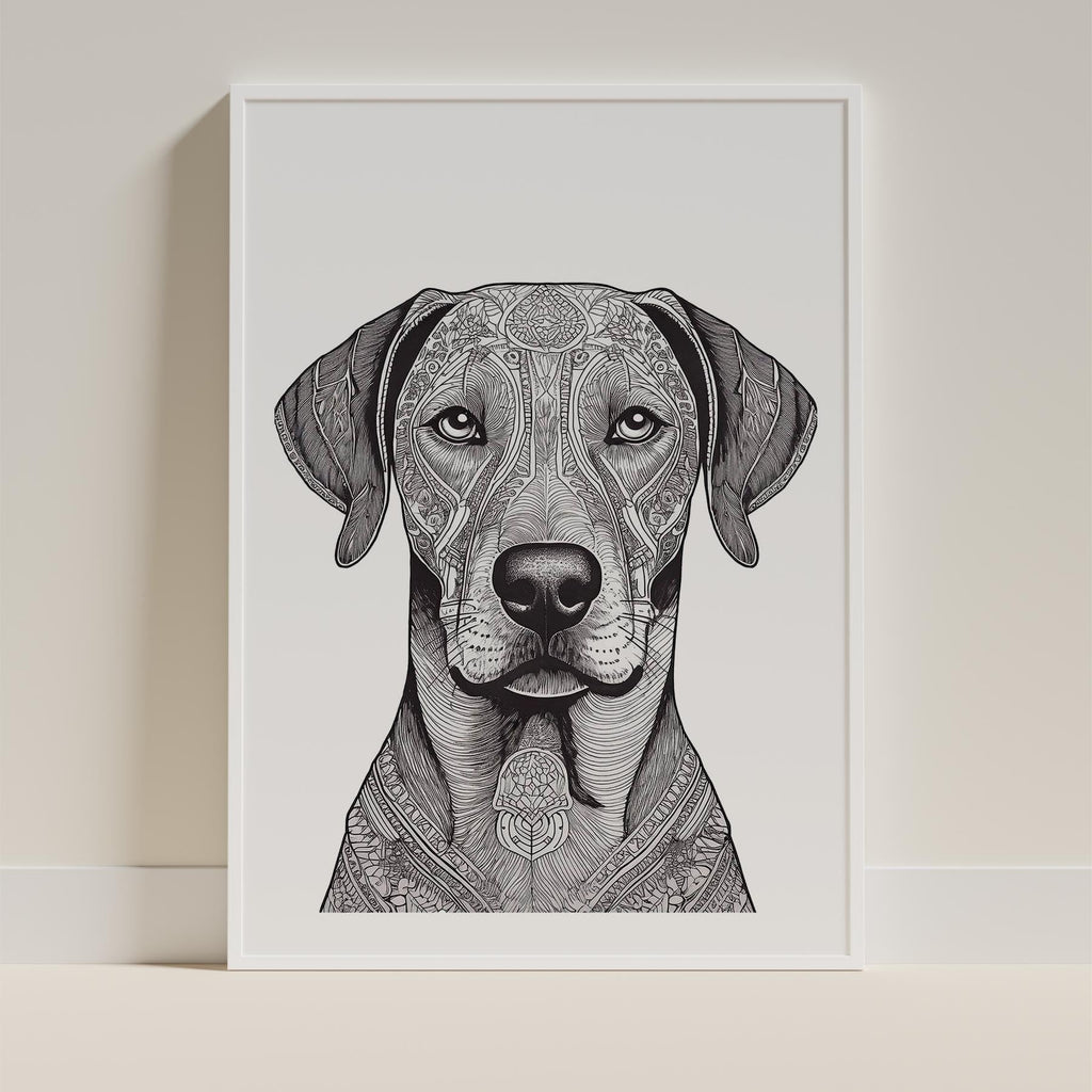 Rhoedesian Ridgeback Mandala Black and White Dog Series image 9