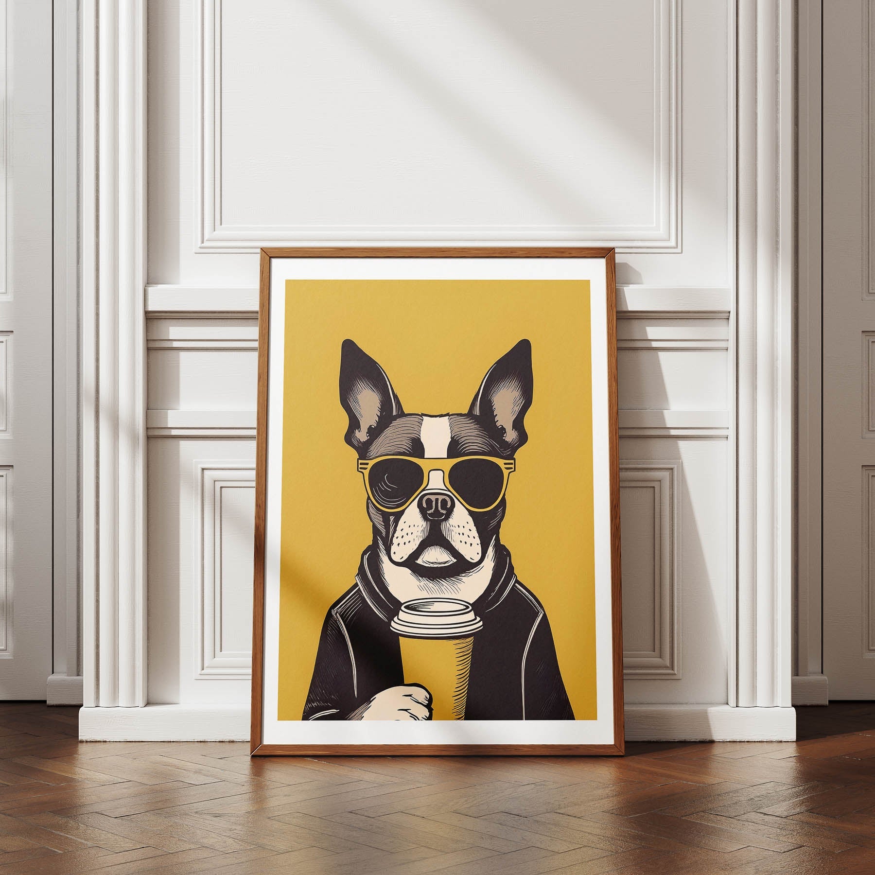 Boston Terrier Chillin Coffee Dog image 4