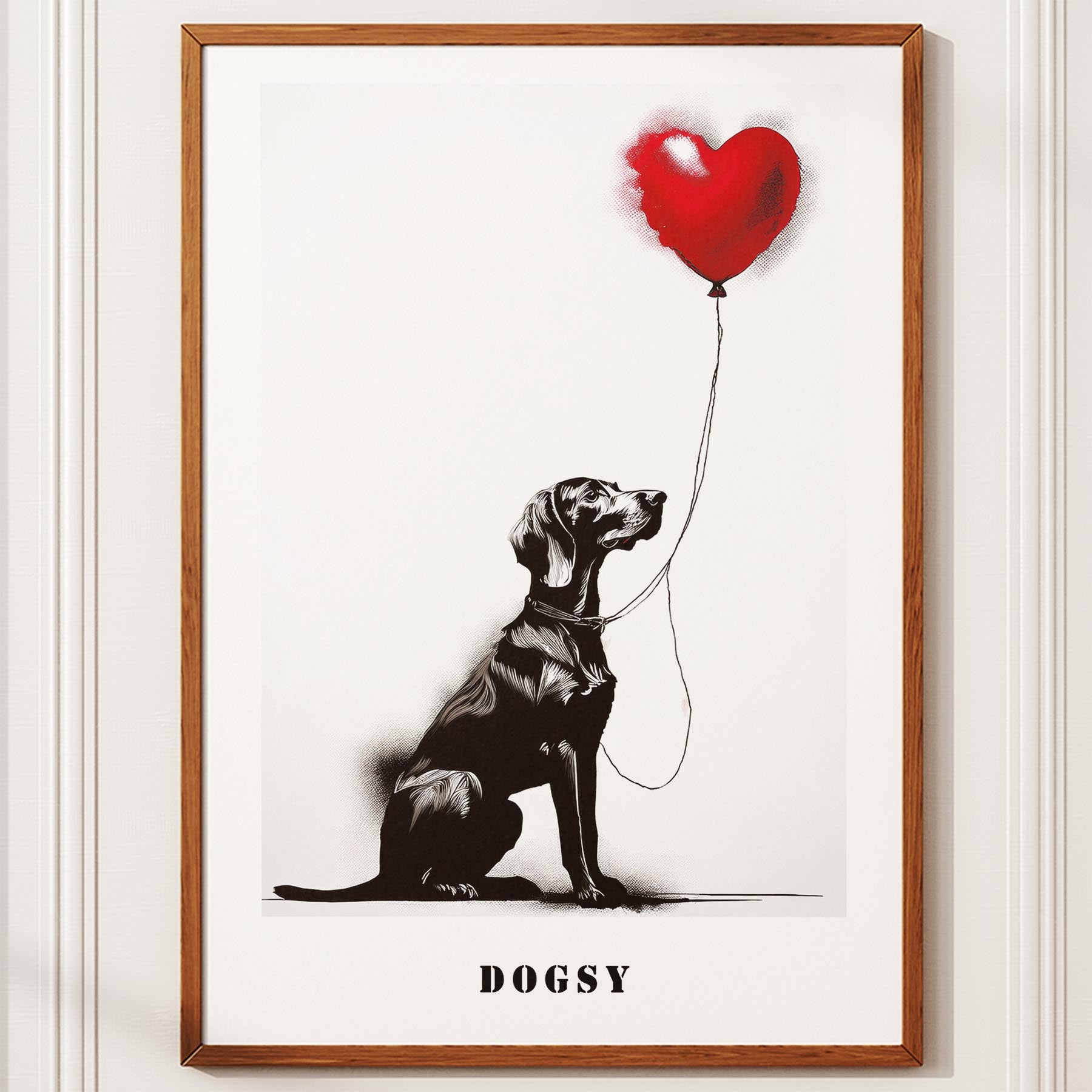 Hungarian Vizsla DOGSY Series inspired by the Art of Banksy with text Dogsy image 10