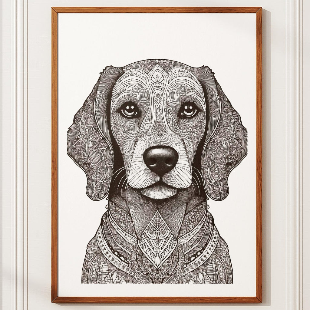 Cavoodle Mandala Black and White Dog Series image 10