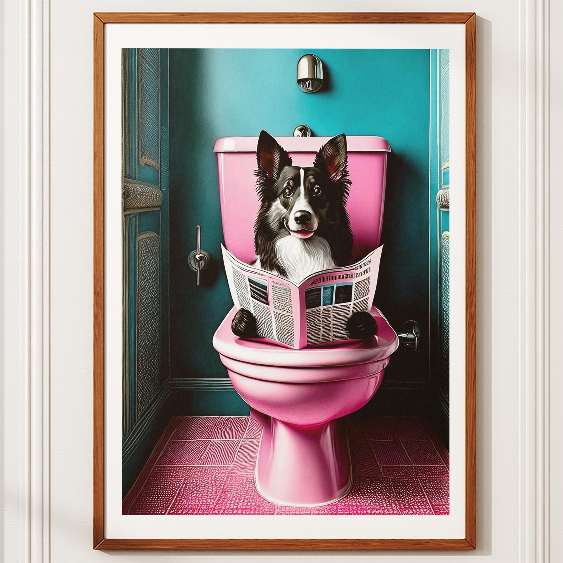 Rough Smooth Collie Toilet Dogs PInk and Turquise image 10