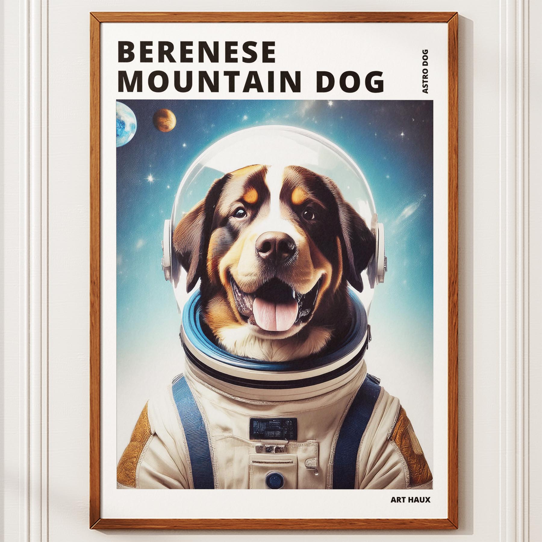 Bernese Mountain Dog Astronaut Dog Series with Text Astro Dog image 10