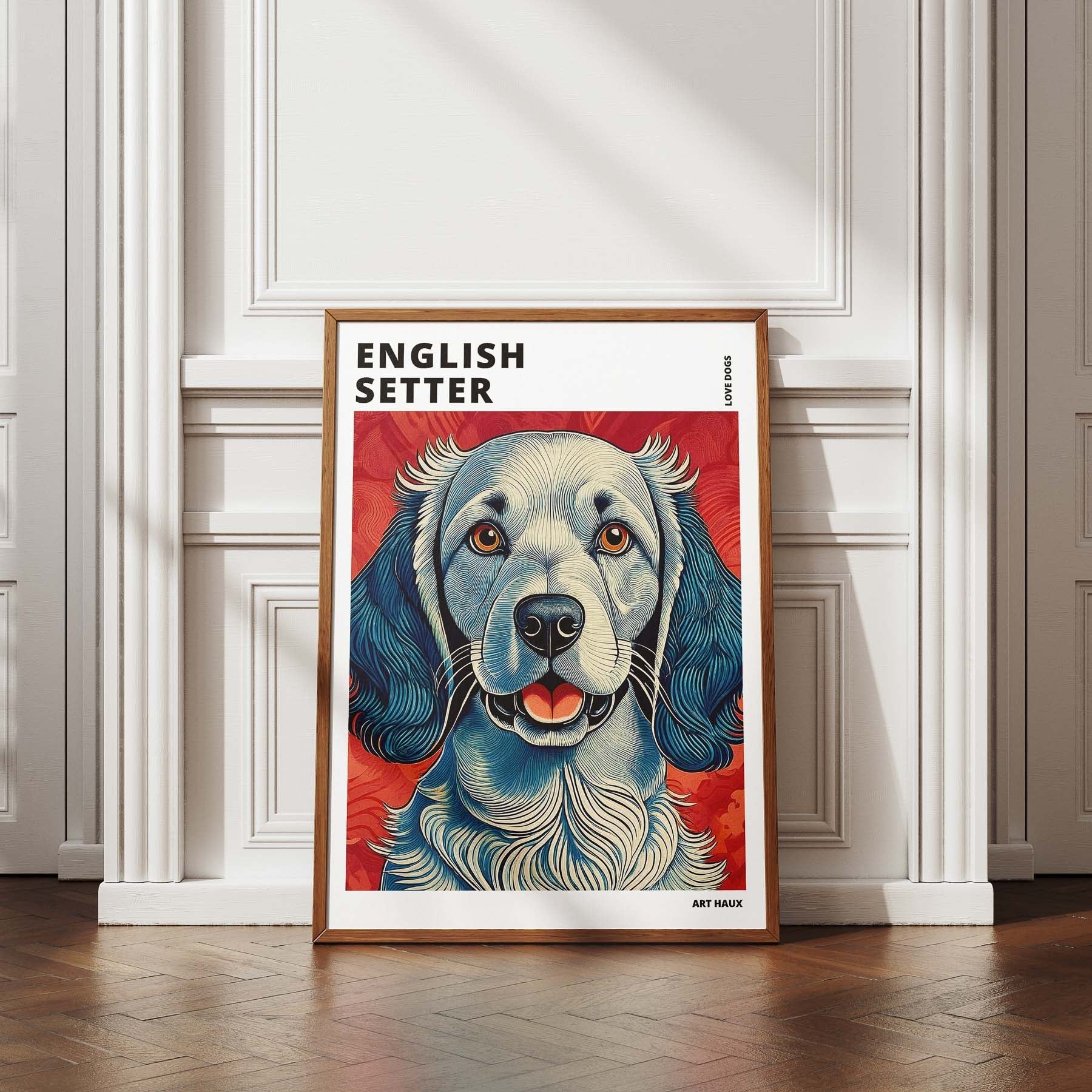 English Setter Hokusai Japanese Inspired Dog Series with Text image 4