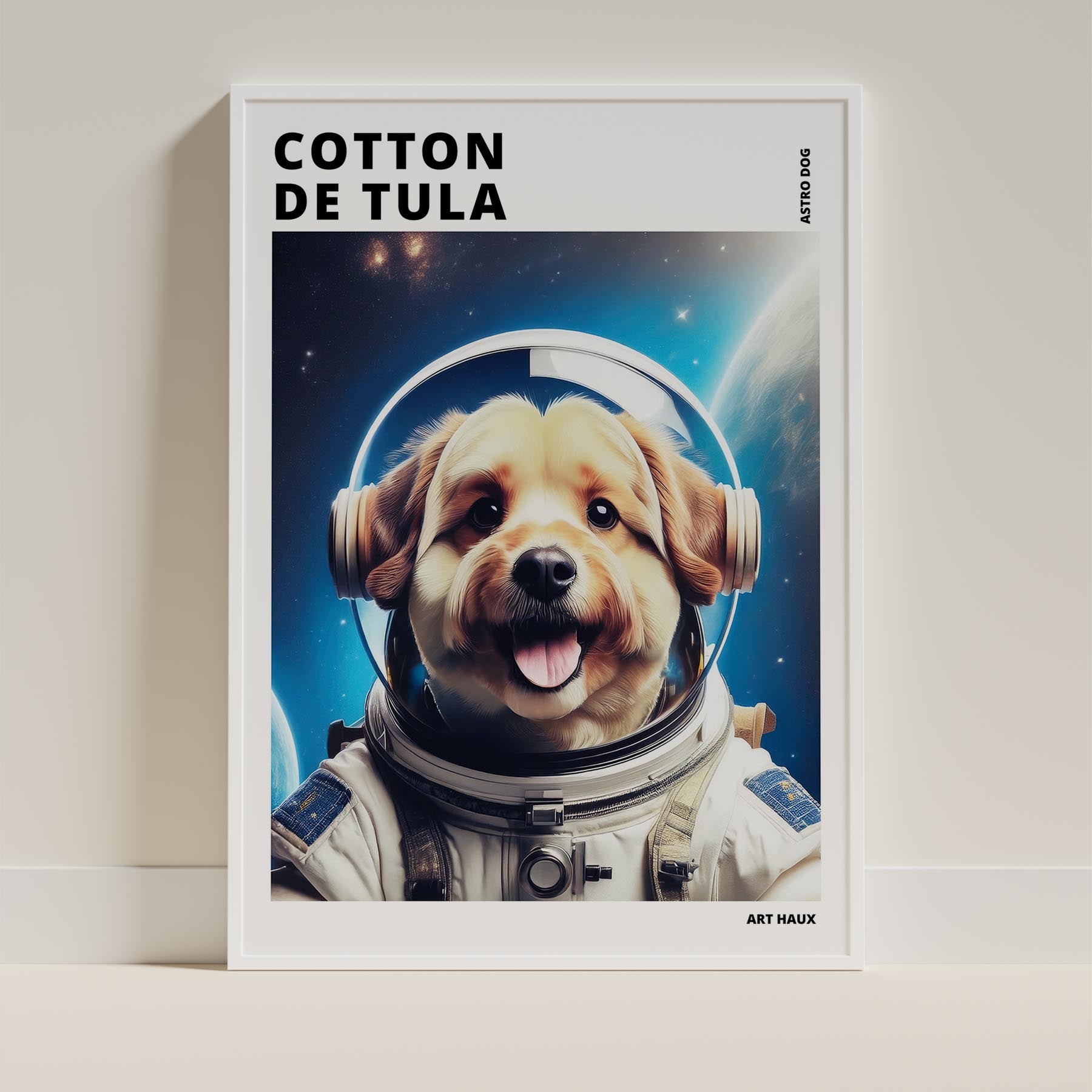 Coton de Tulear Astronaut Dog Series with Text Astro Dog image 9