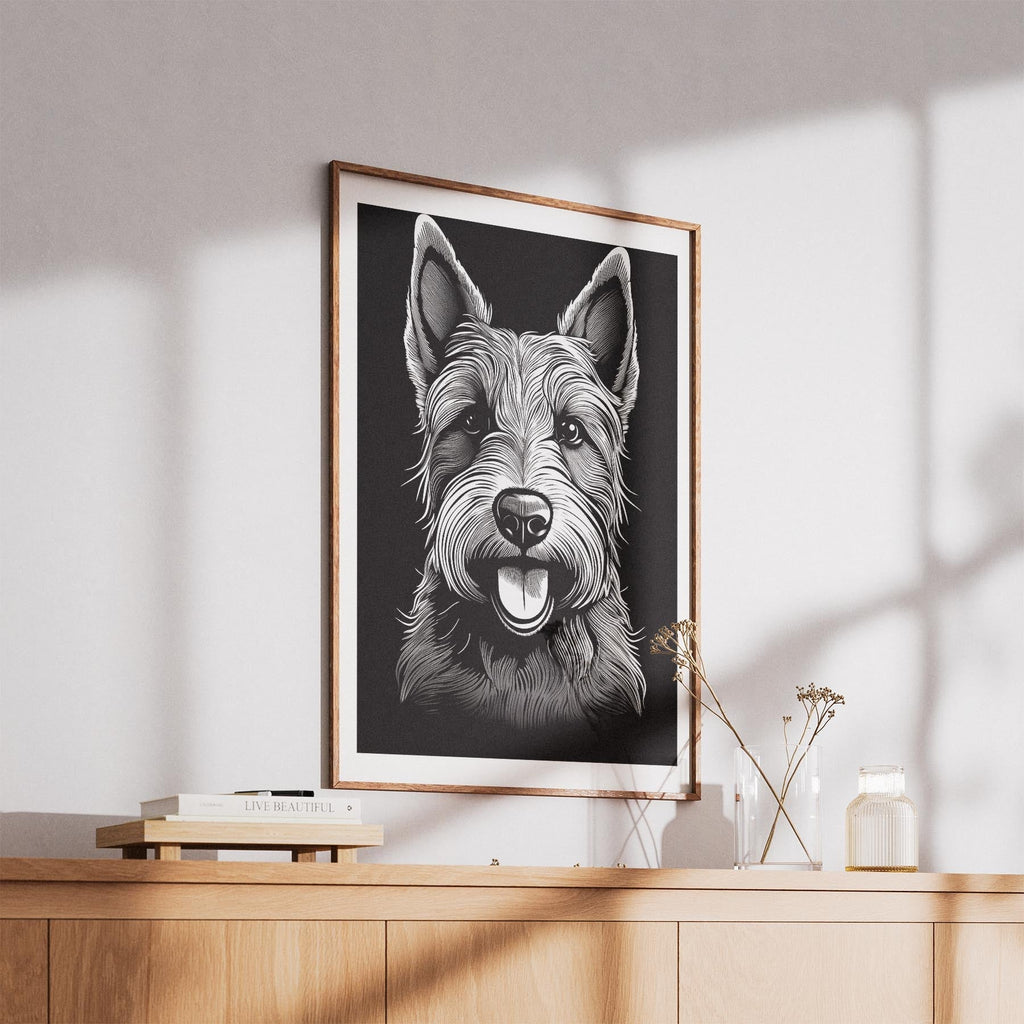 Scottish Terrier Line Dog Series in Black and White image 5