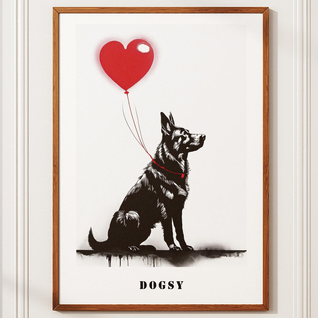 German Shepherd DOGSY Series inspired by the Art of Banksy with text Dogsy image 10