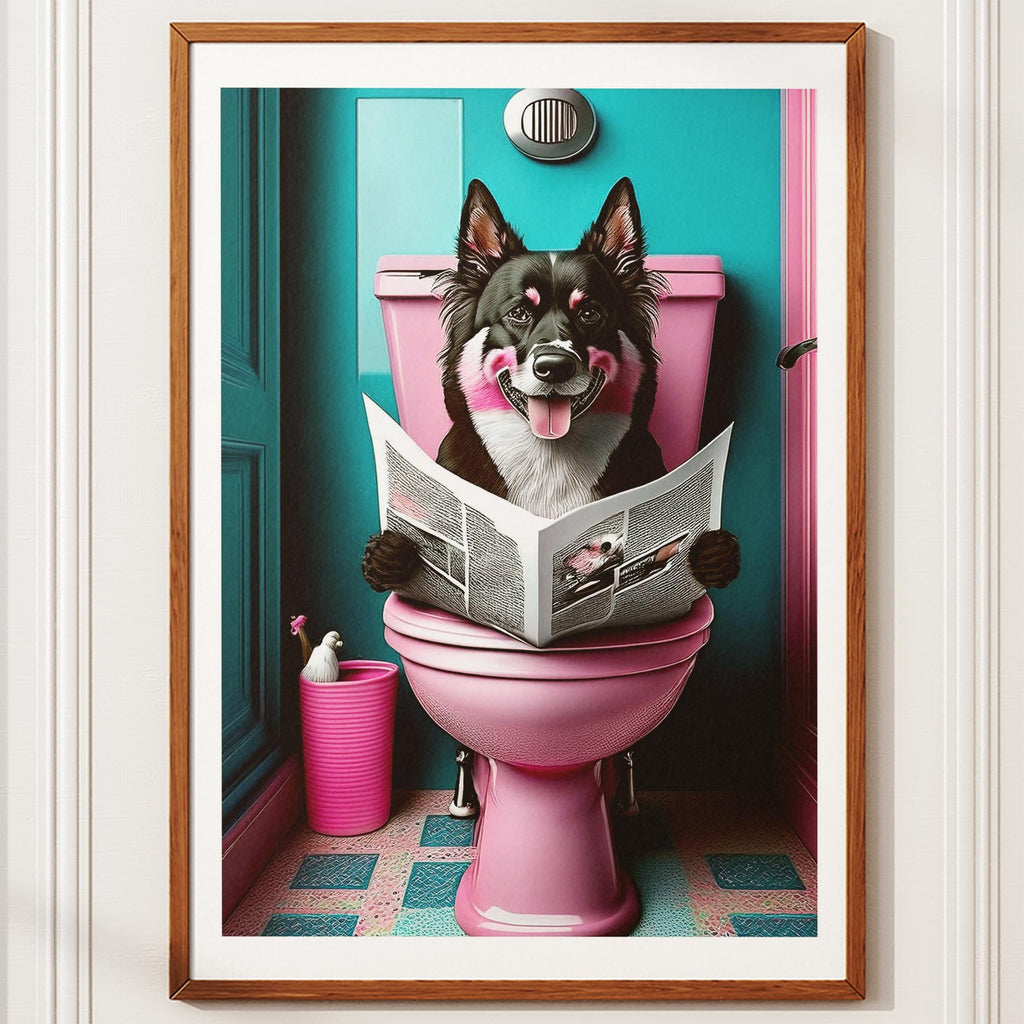 Finnish Lapphund Toilet Dogs PInk and Turquise image 10