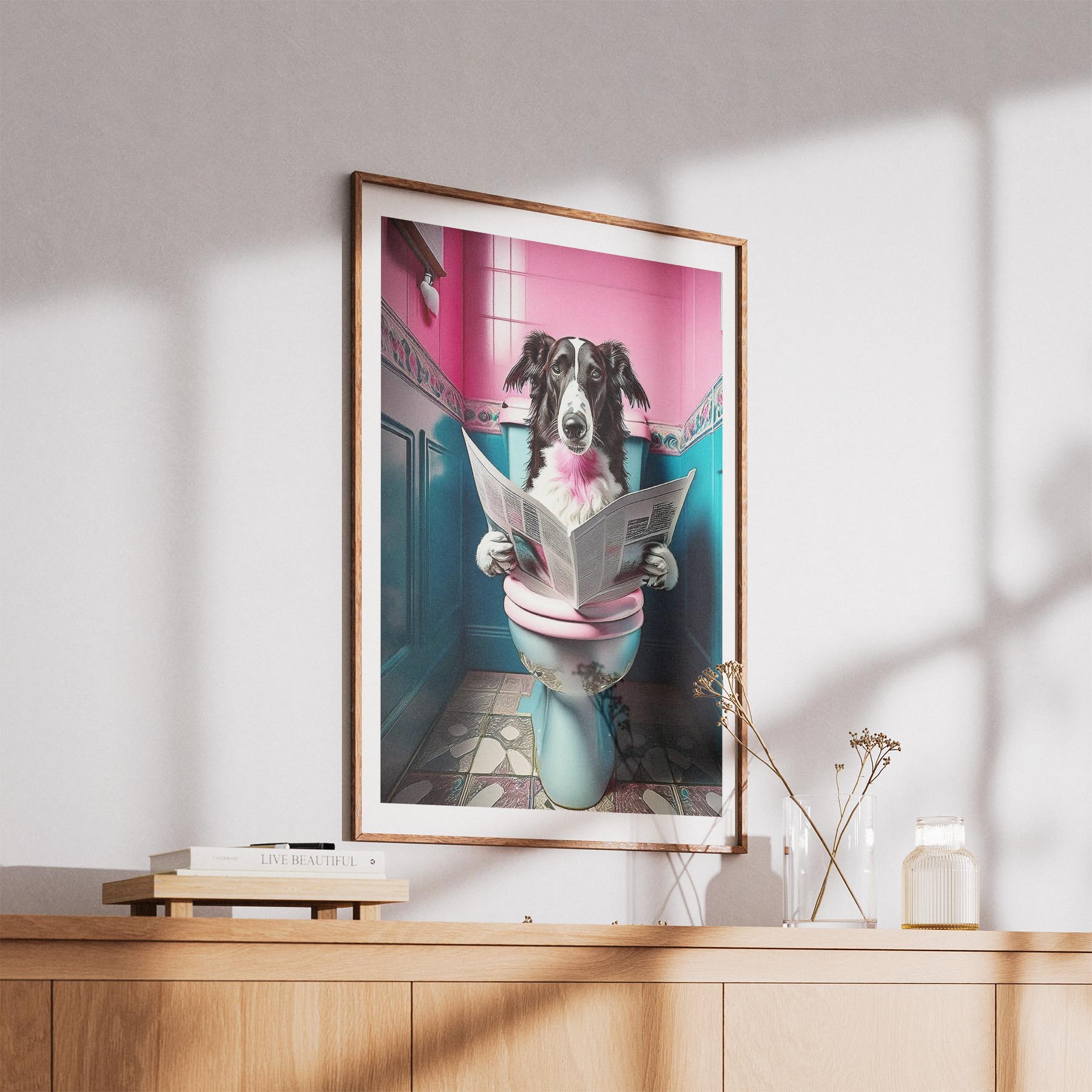 Borzoi Toilet Dogs PInk and Turquise image 5