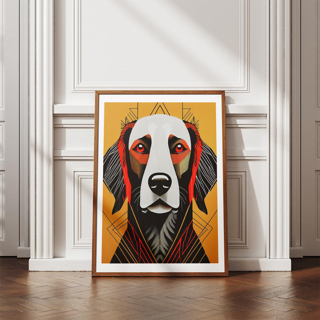 Curly Coated Retriever Geometric Orange Series image 4