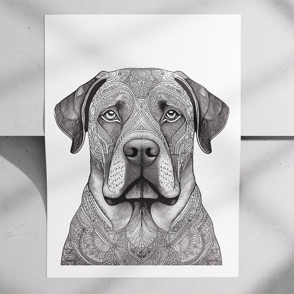 Mastiff Mandala Black and White Dog Series image 7