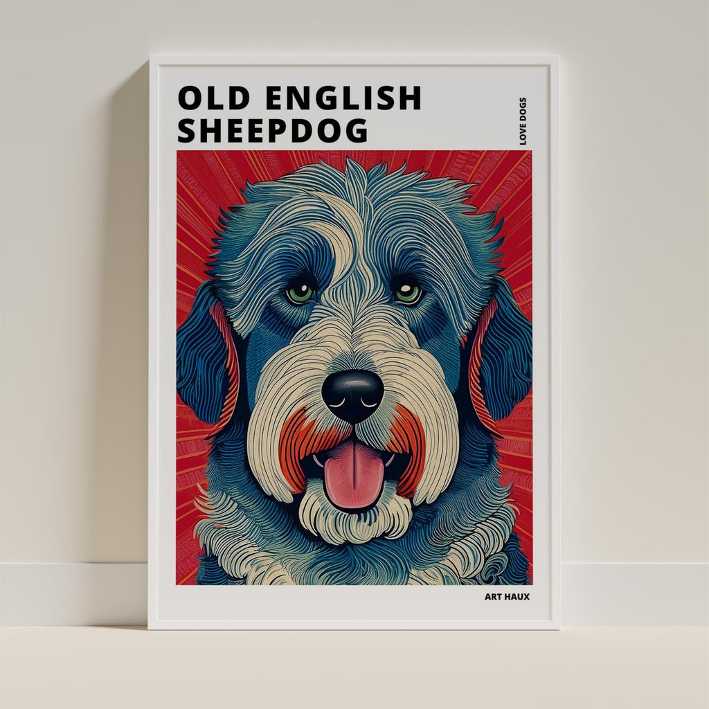 Old English Sheepdog Hokusai Japanese Inspired Dog Series with Text image 8