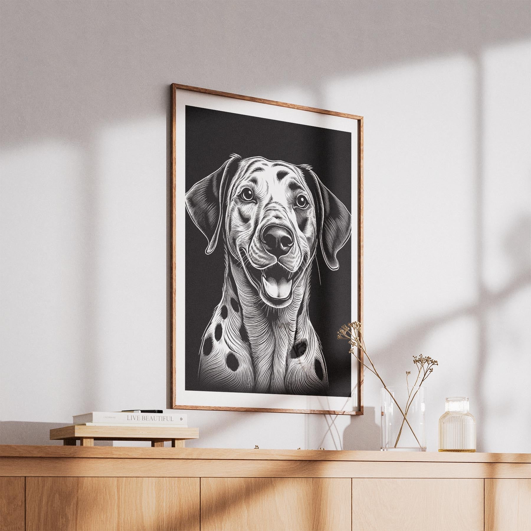 Dalmatian Line Dog Series in Black and White image 5