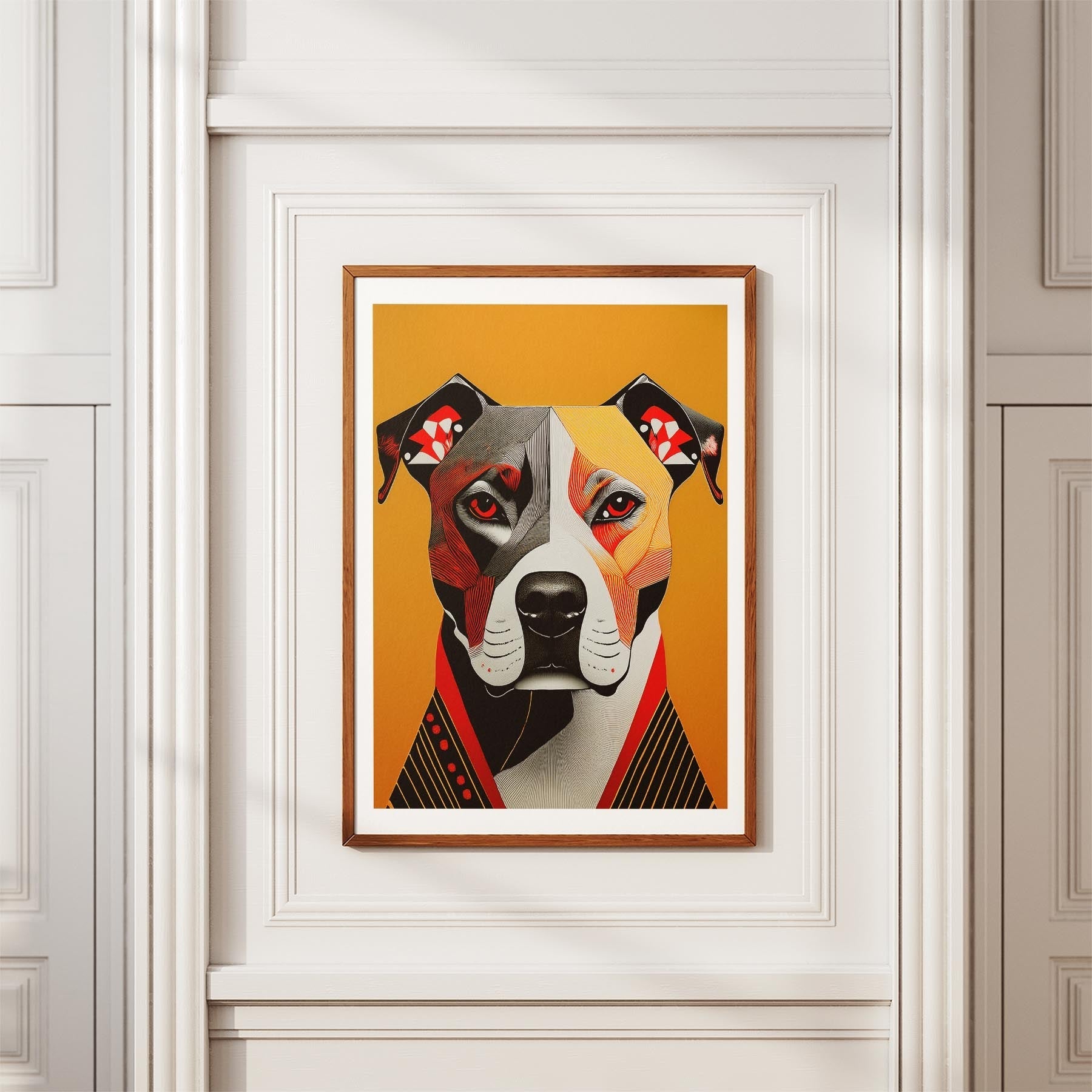 American Pitbull Terrier Geometric Orange Series image 3