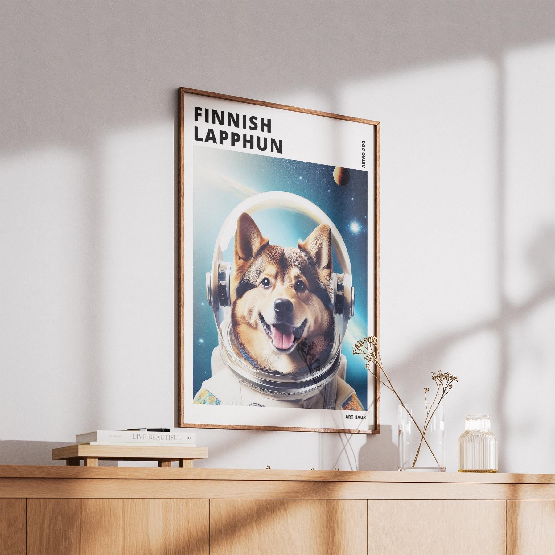 Finnish Lapphund Astronaut Dog Series with Text Astro Dog image 5