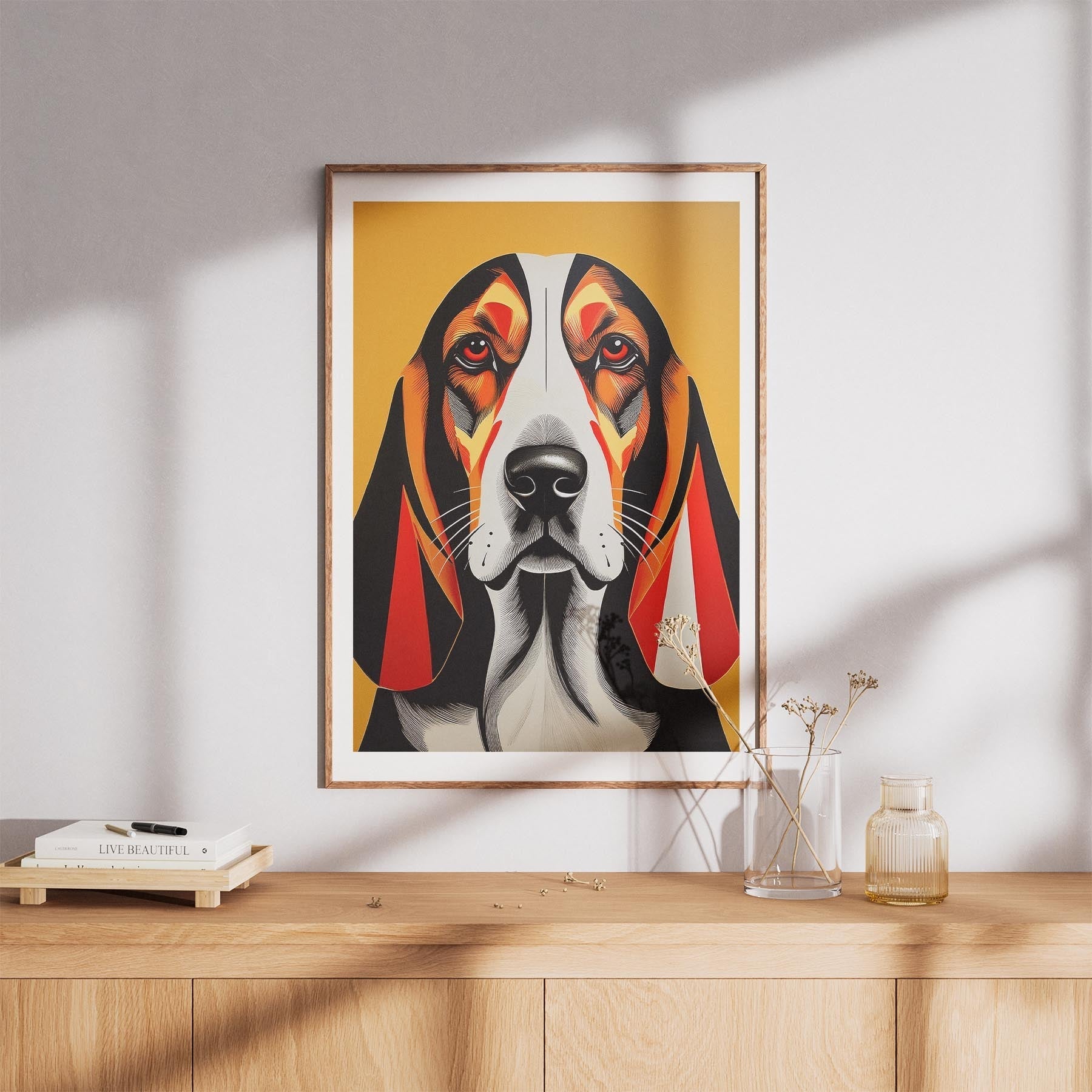 Basset Hound Geometric Orange Series image 8