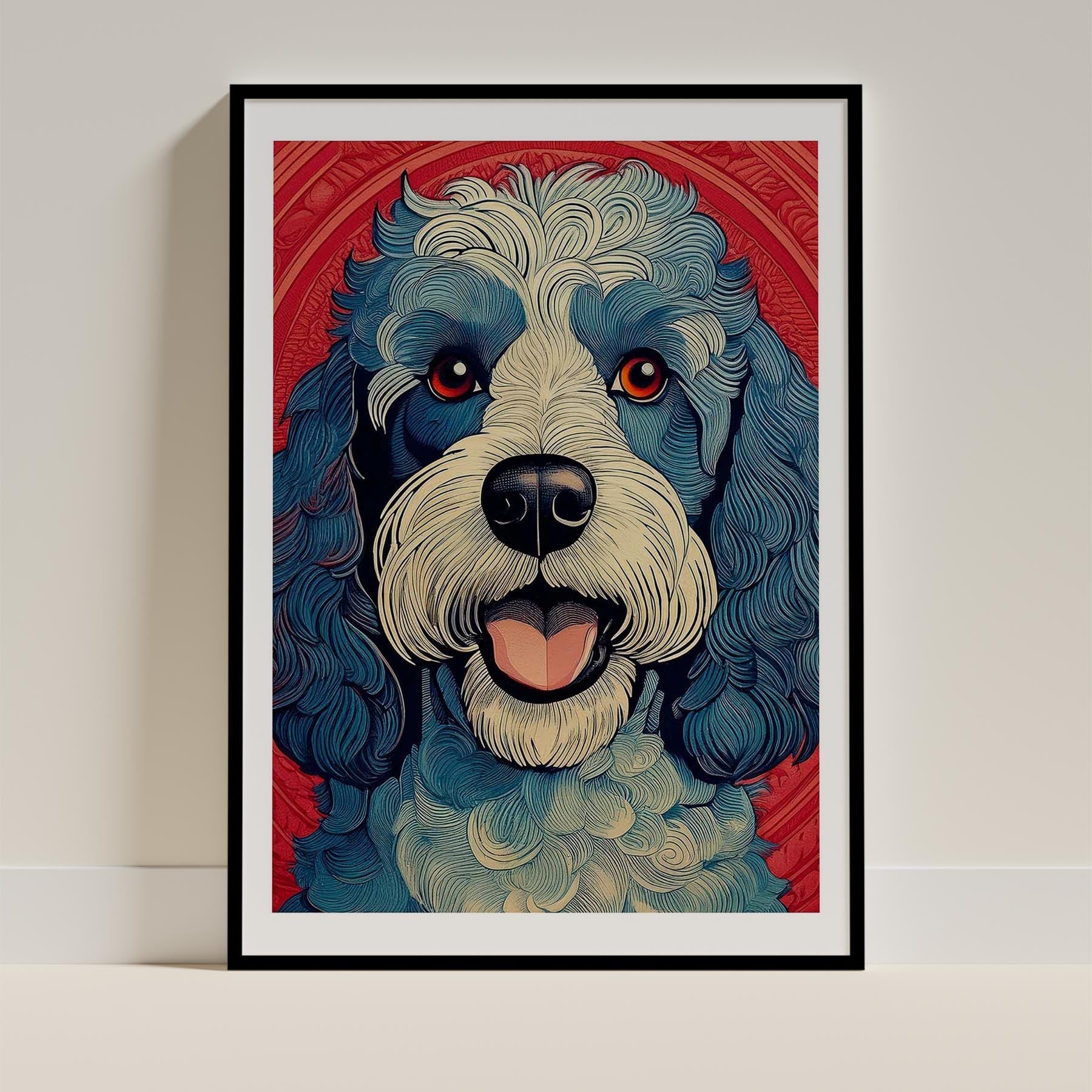 Cavoodle Hokusai Japanese Inspired Dog Series image 0
