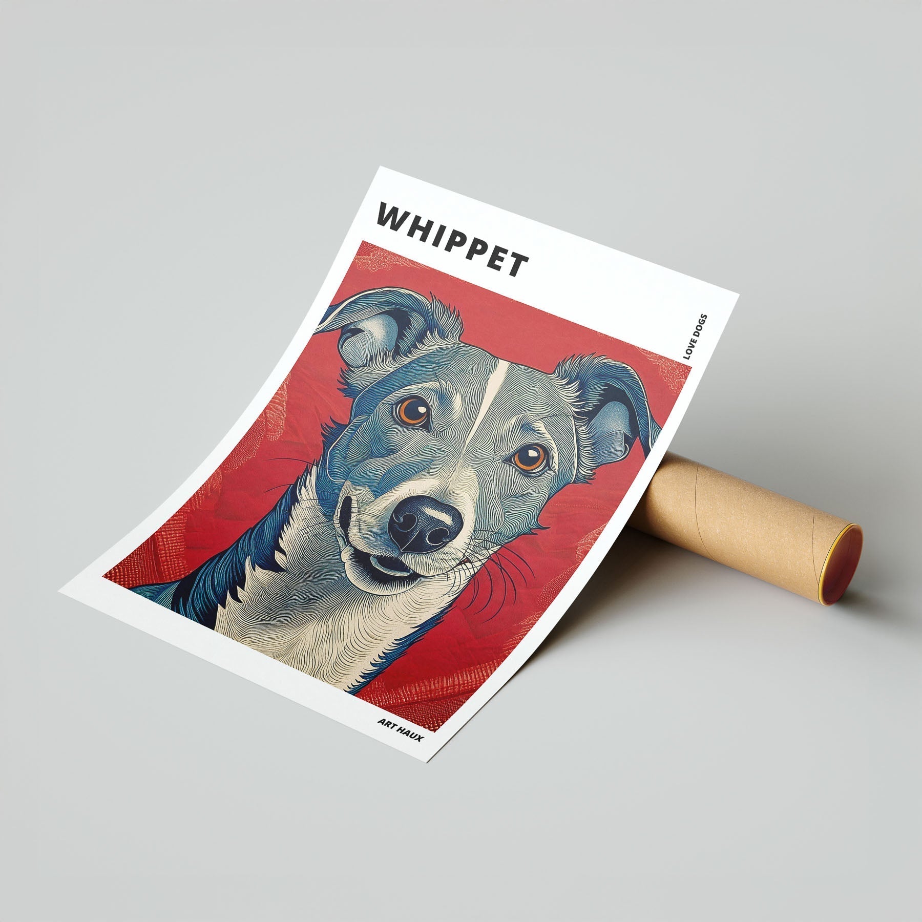 Whippet Hokusai Japanese Inspired Dog Series with Text image 6