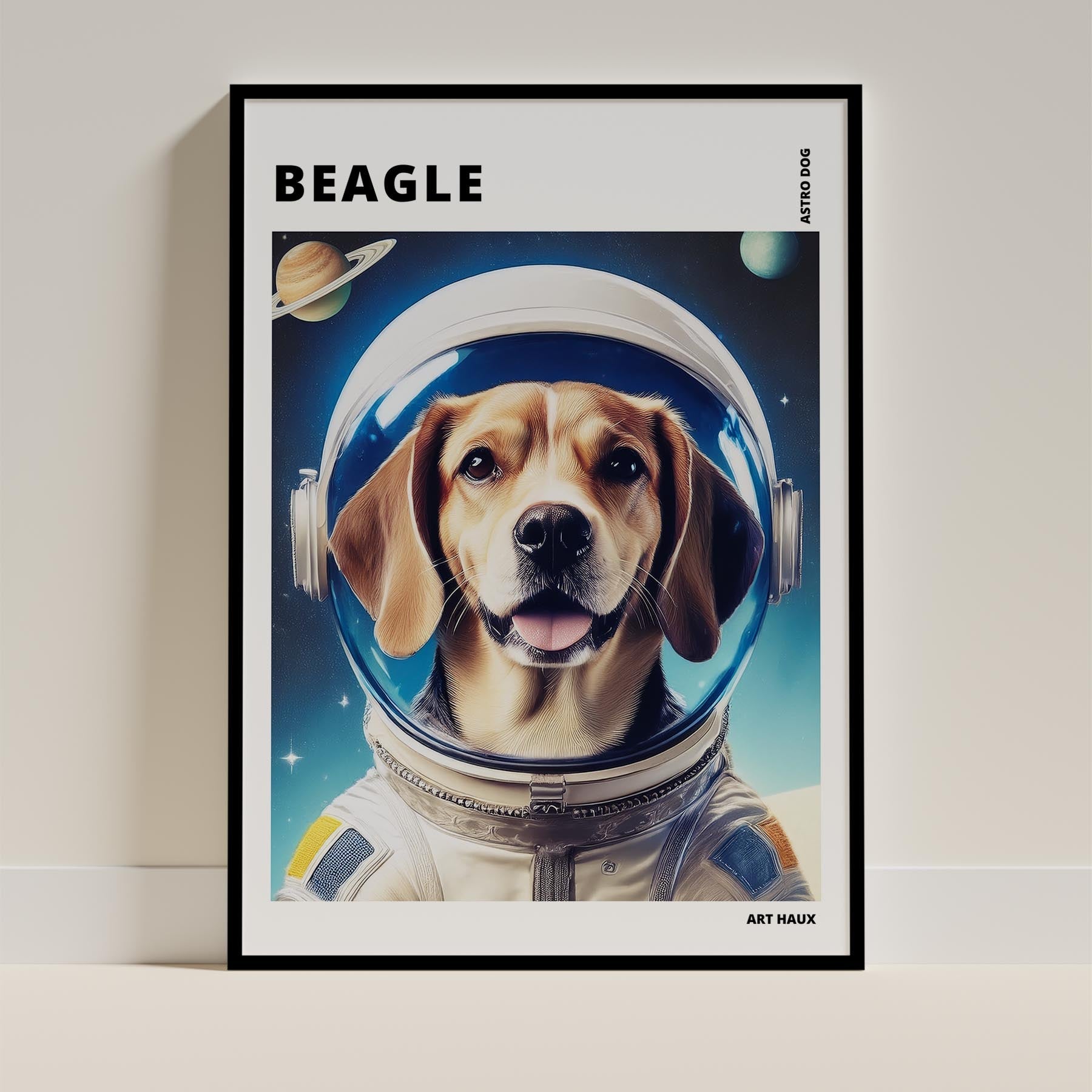 Beagle Astronaut Dog Series with Text Astro Dog image 0