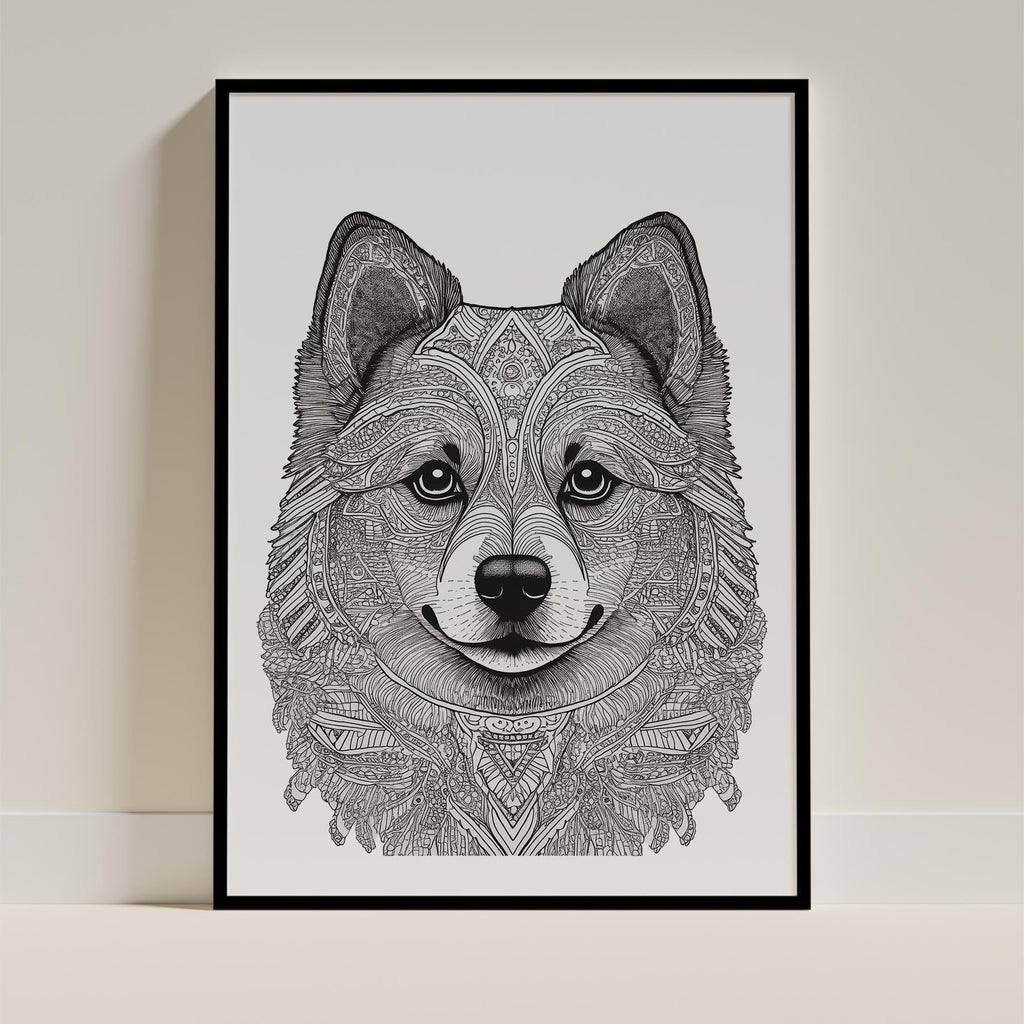 Pomeranian Mandala Black and White Dog Series image 0