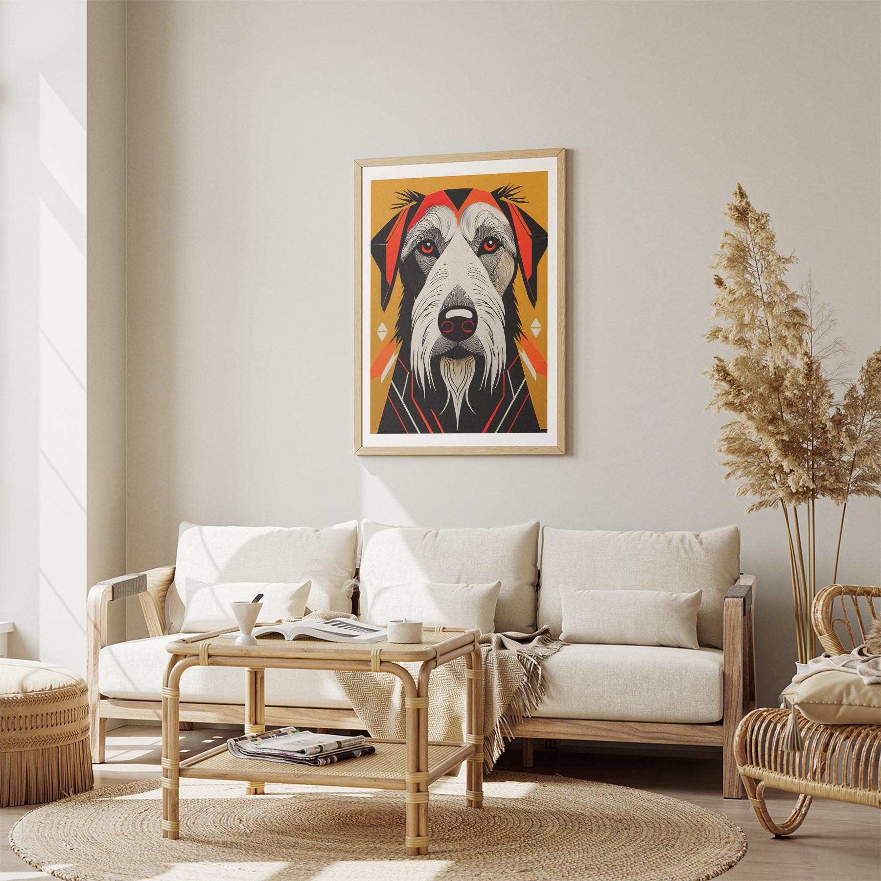 Irish Wolfhound Geometric Orange Series image 2