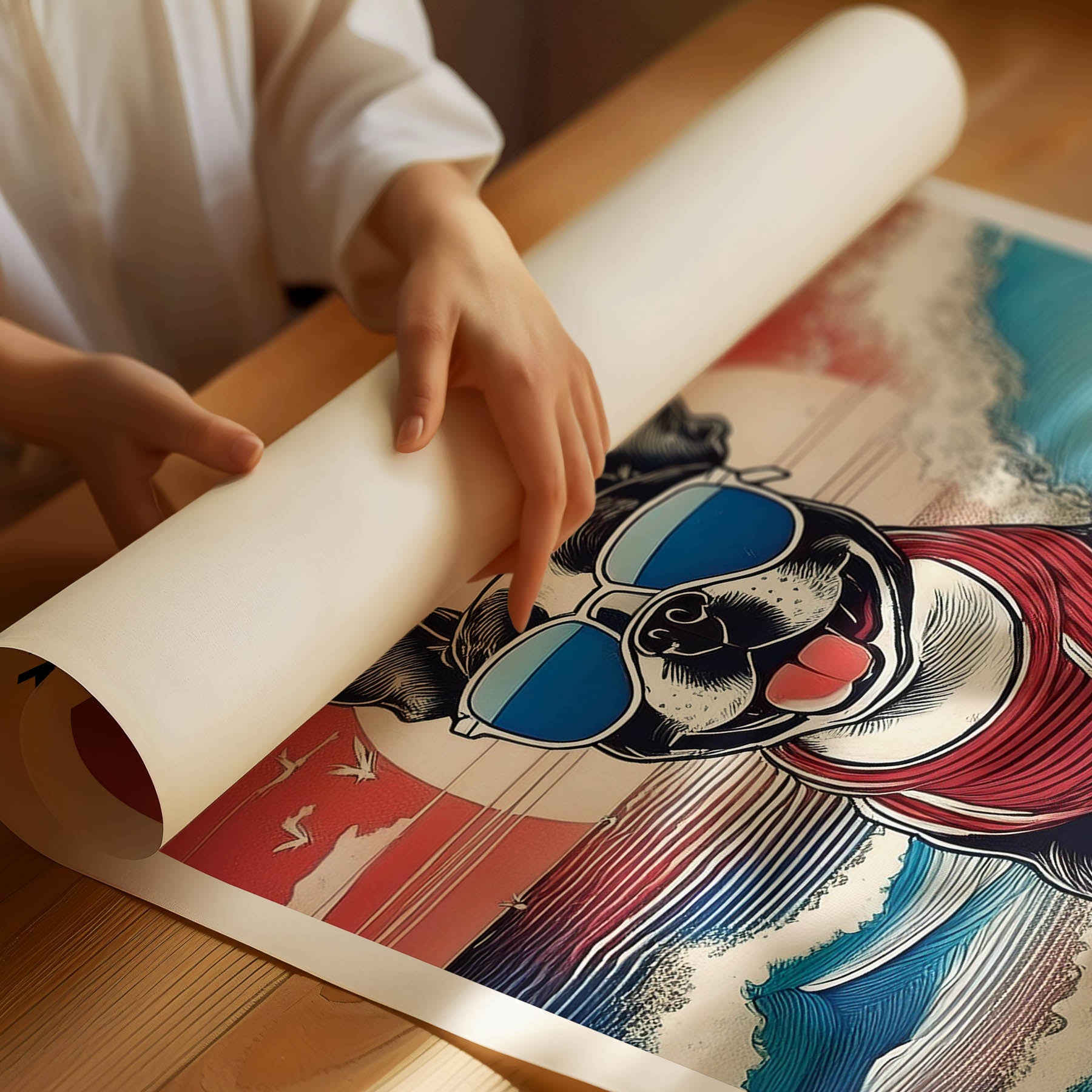 Boston Terrier Hokosai Surfer Dogs 2 image 3